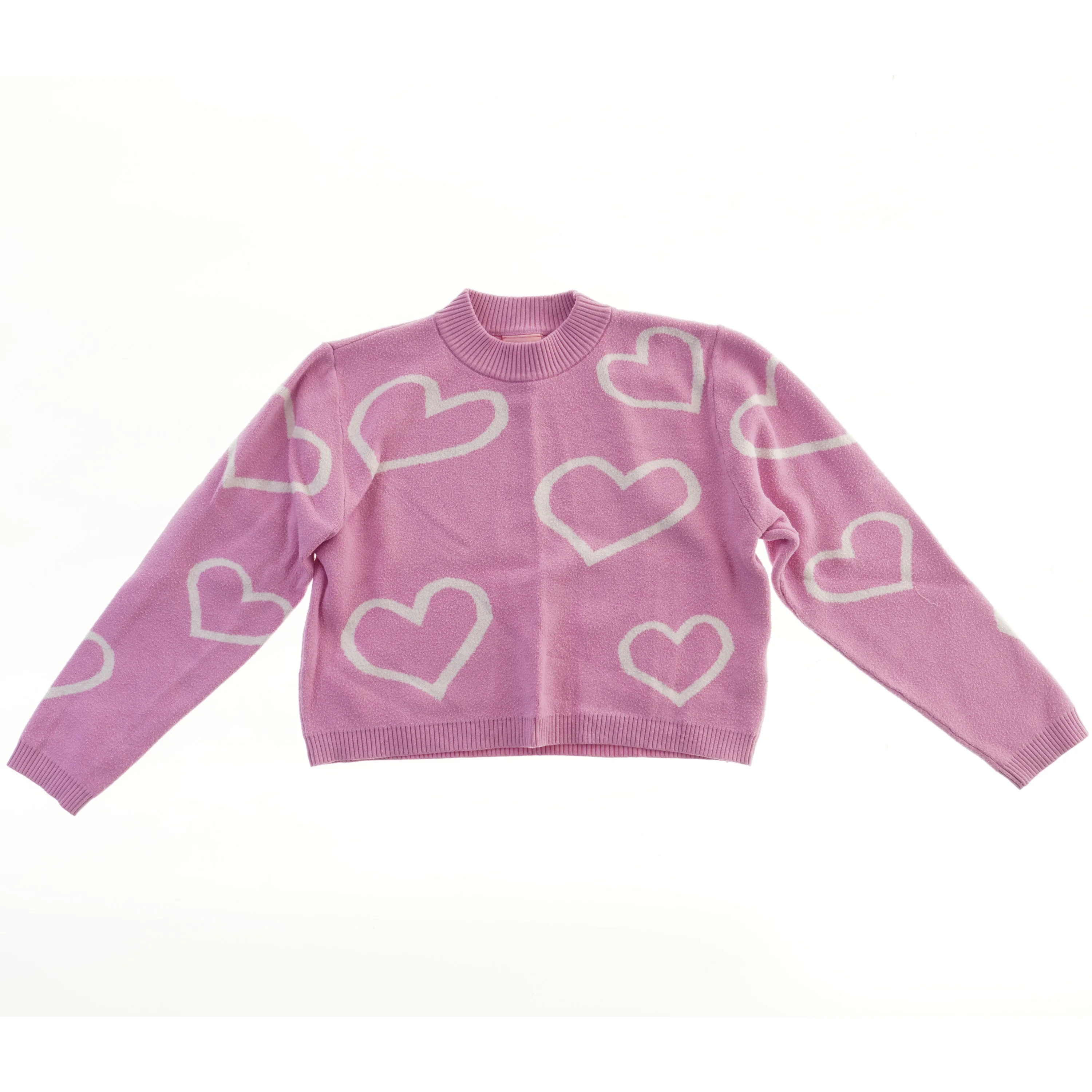 Striktrøje med hjerteprint fra D-XEL (str. 140)