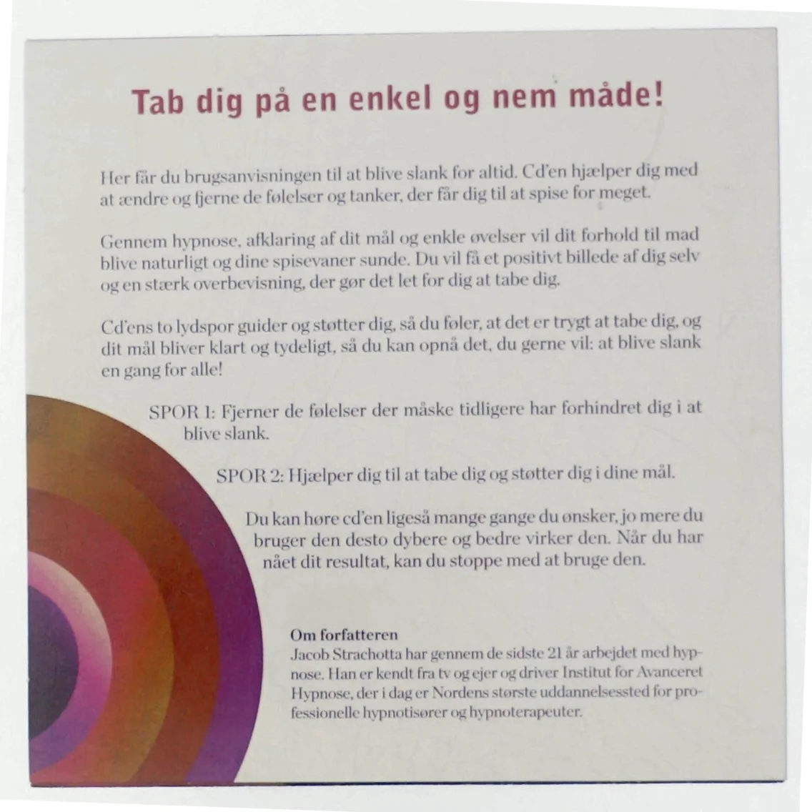 Slank på 6 uger med hypnose af Jacob Strachotta (CD) fra Ude og Hjemme