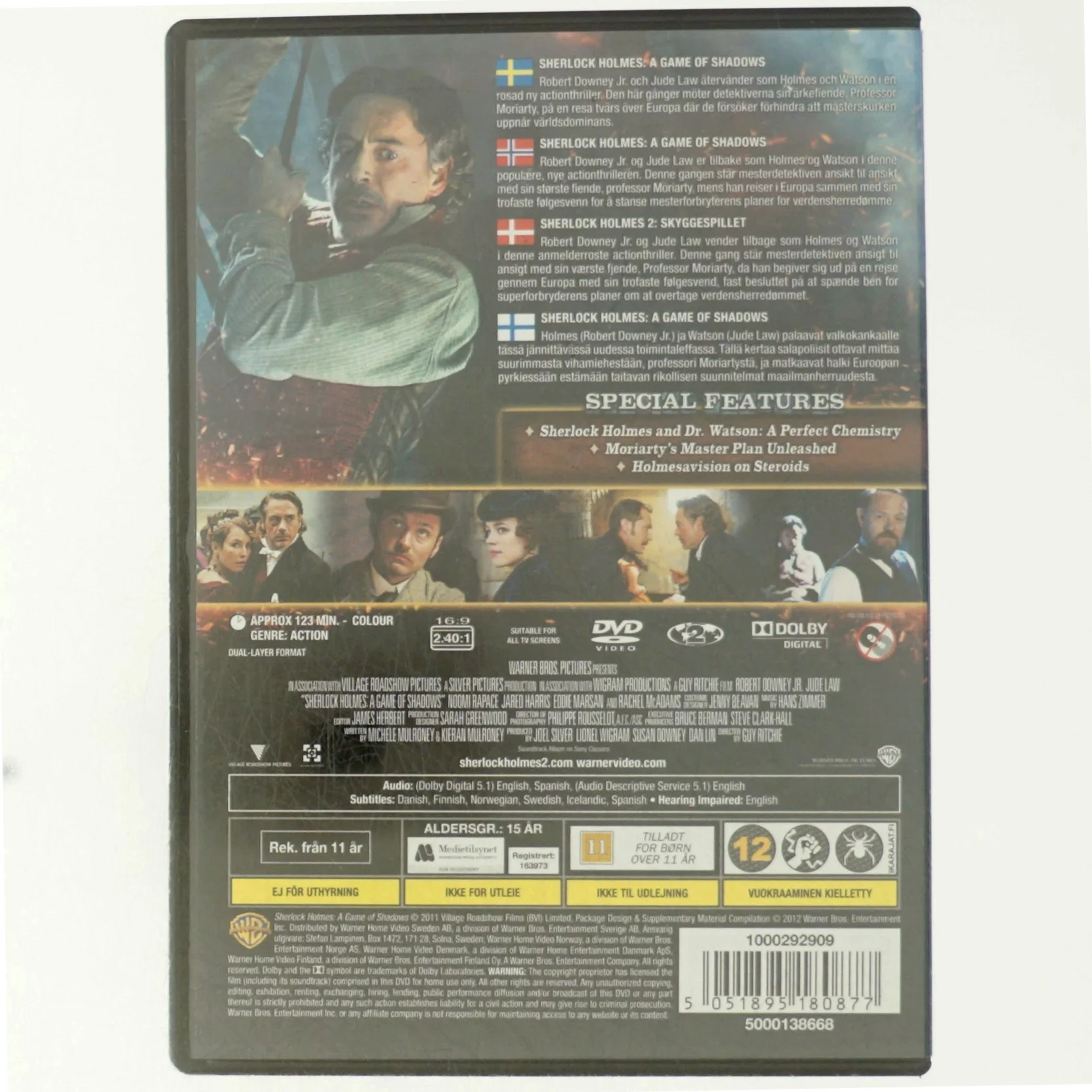 Sherlock Holmes: a game of Shadows (DVD)