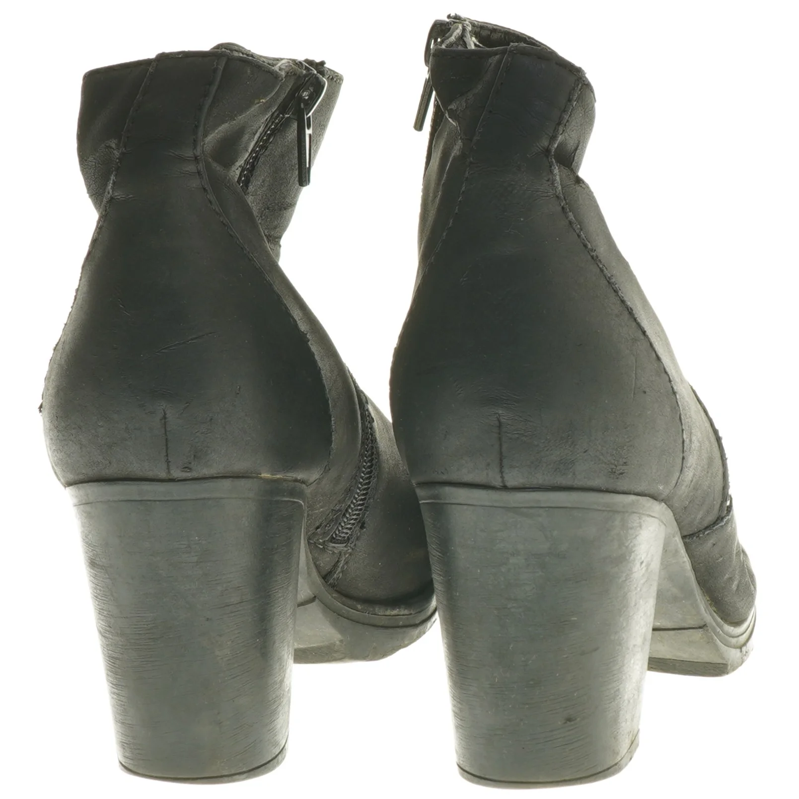 Sort støvle med blokhæl (str. 37 )