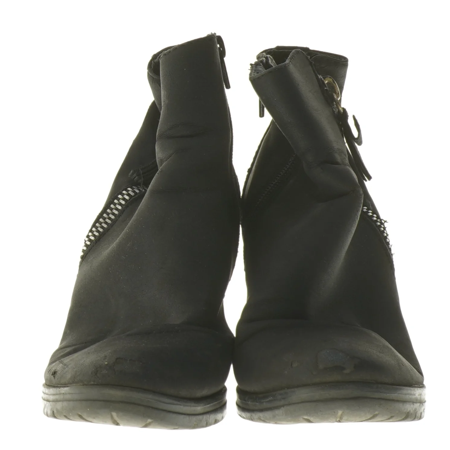 Sort støvle med blokhæl (str. 37 )