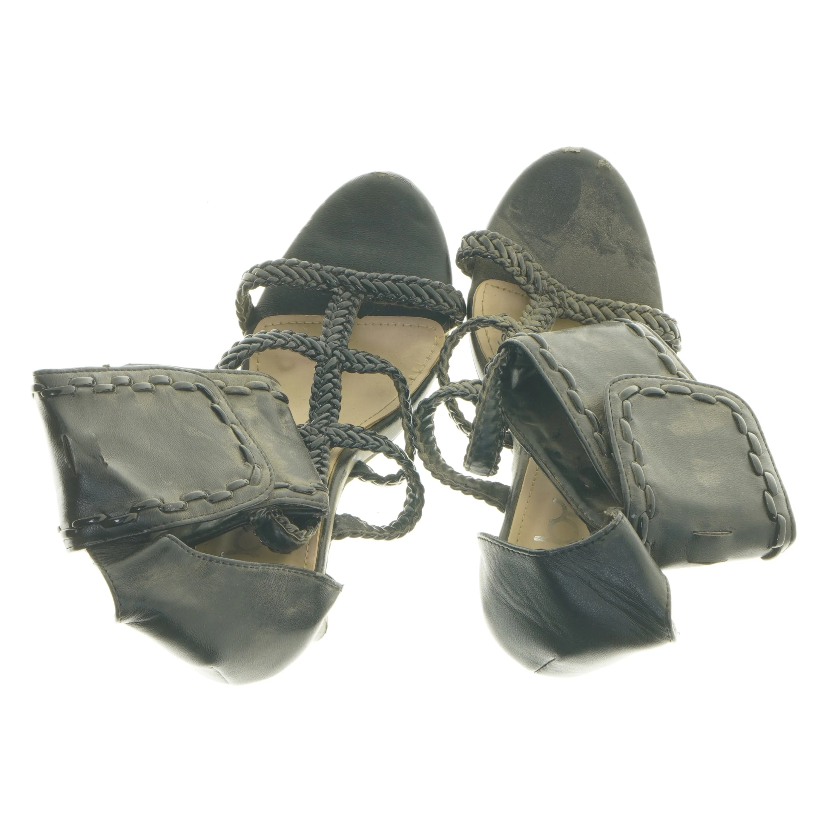 Sorte stiletter med flettede detaljer fra Joy (str. 36 )