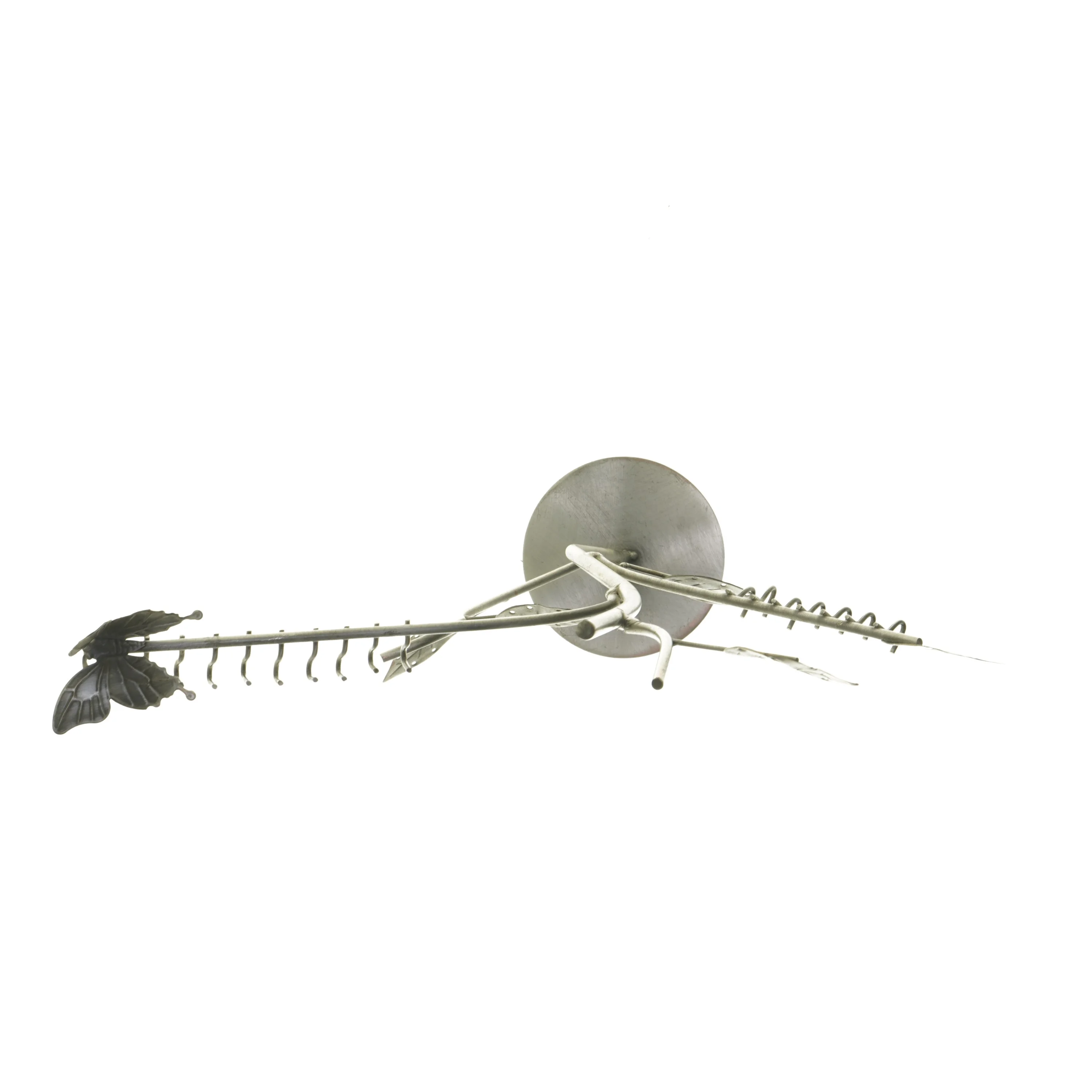 Metal smykkeholder med blad- og sommerfugldetaljer (str. 41,5x40 cm)