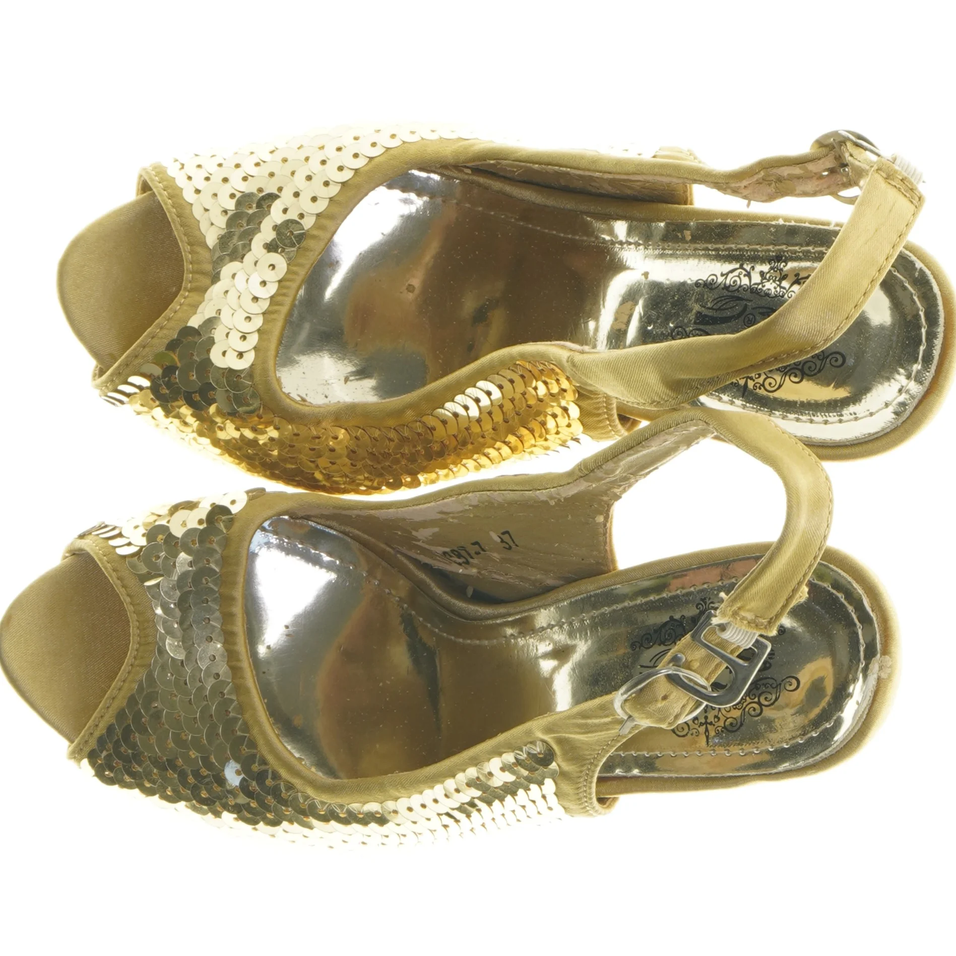 Guld stiletter i størrelse 37 (str. 37 )