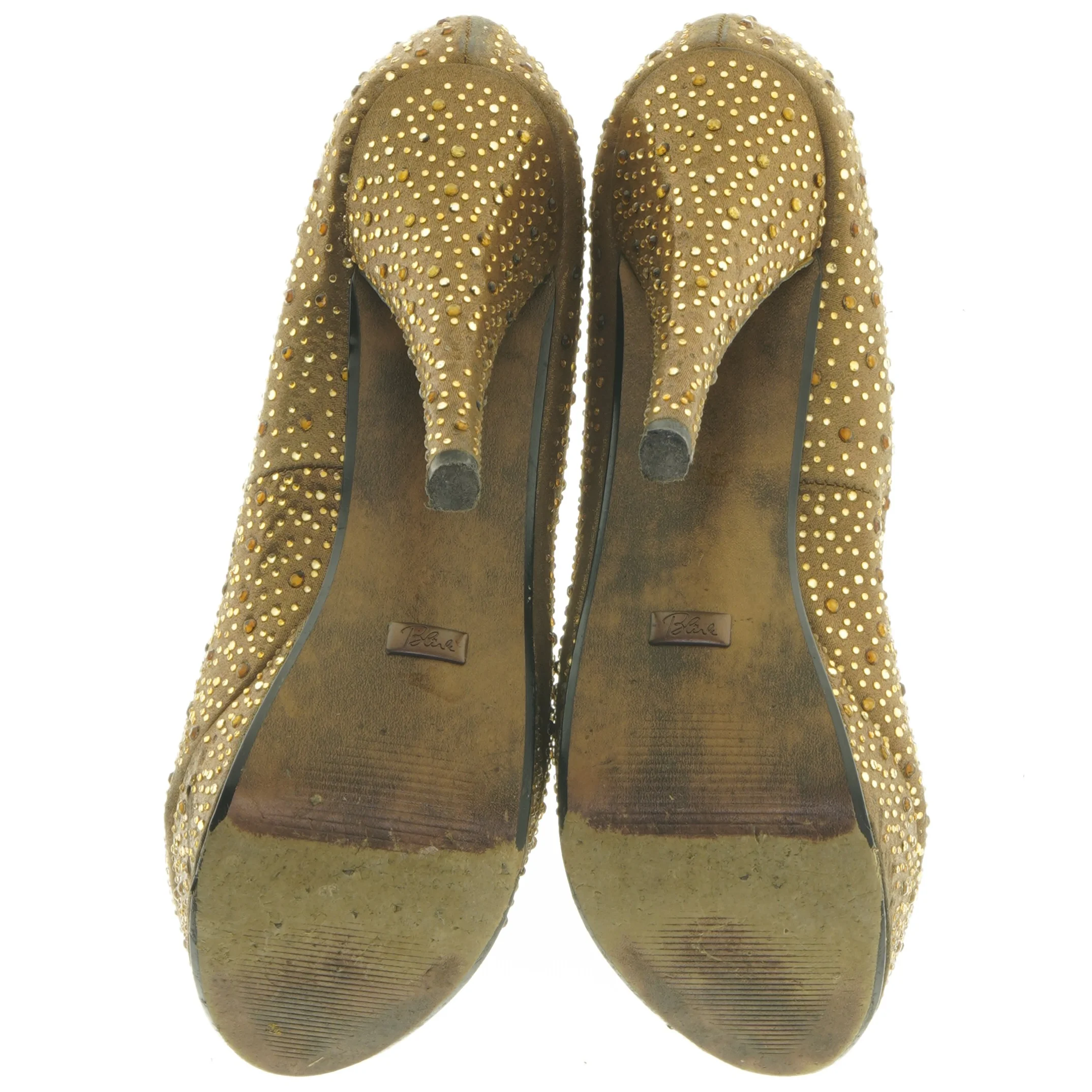 Guld stilethæle med sten fra Blink (str. 37 )