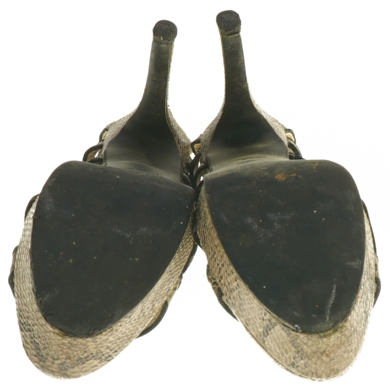 Højhælede slangeskindssandaler (str. 37 )