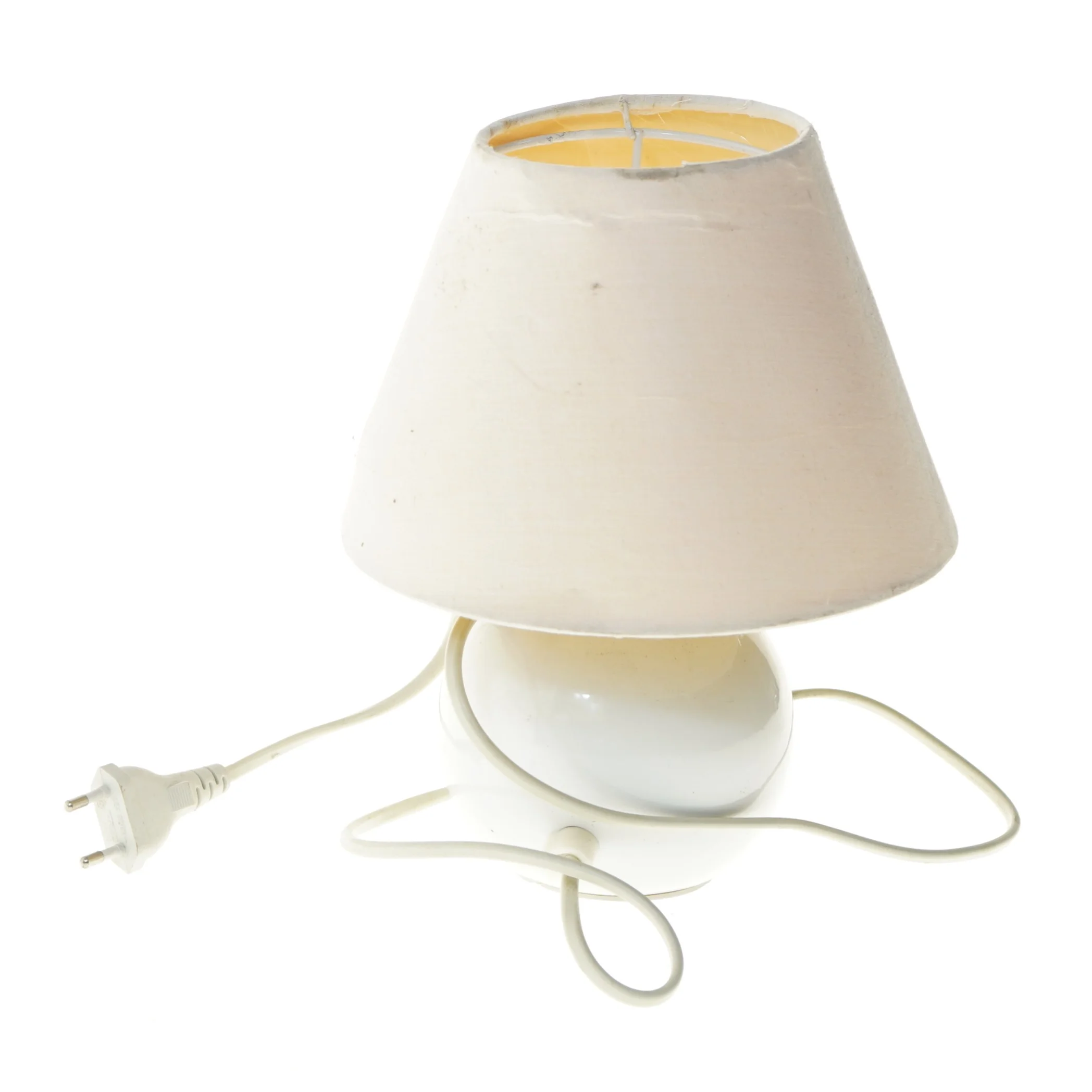 Bordlampe med hvid lampeskærm (str. 24,5 cm)