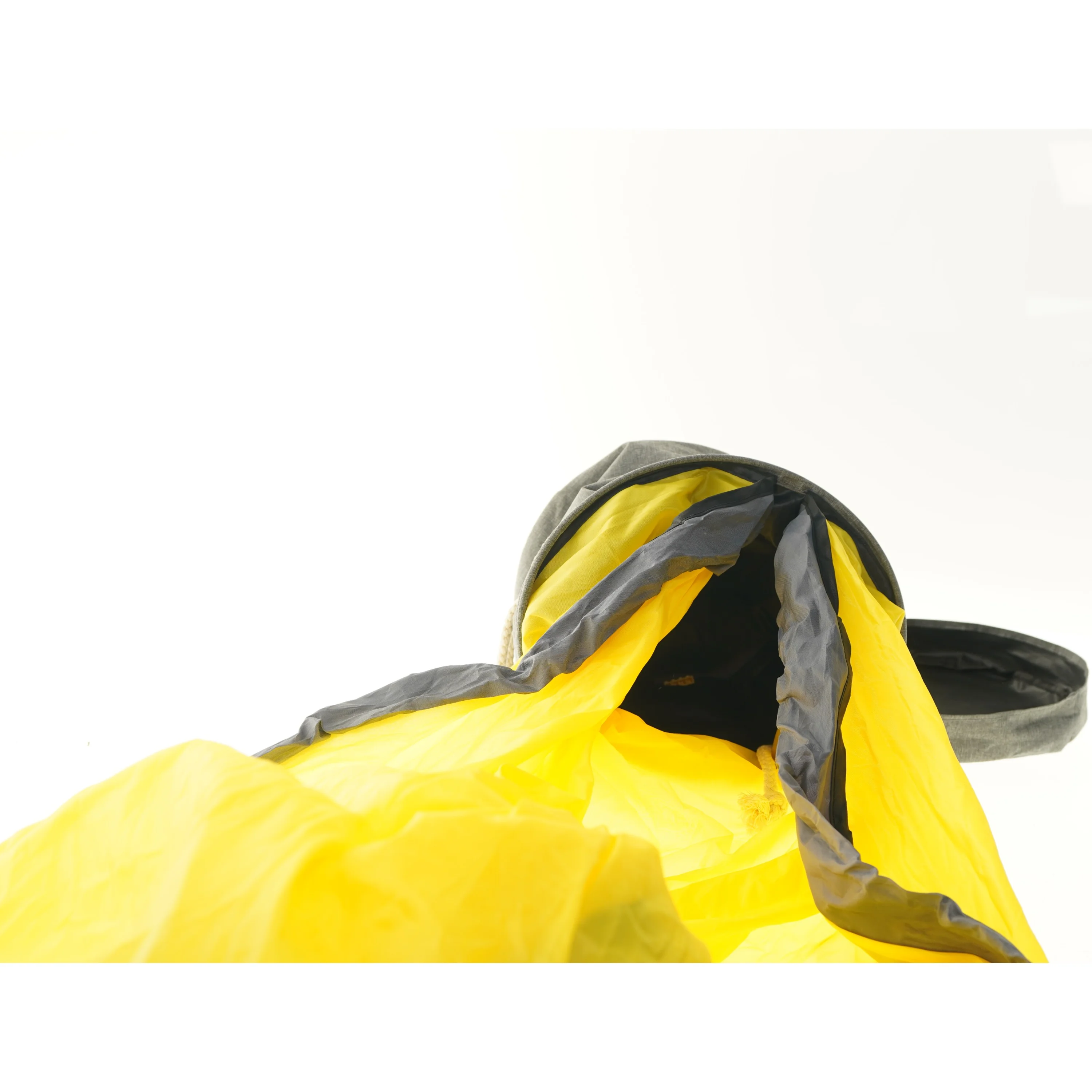 Grå opbevaringskurv med låg (str. 31x Ø 30 cm)