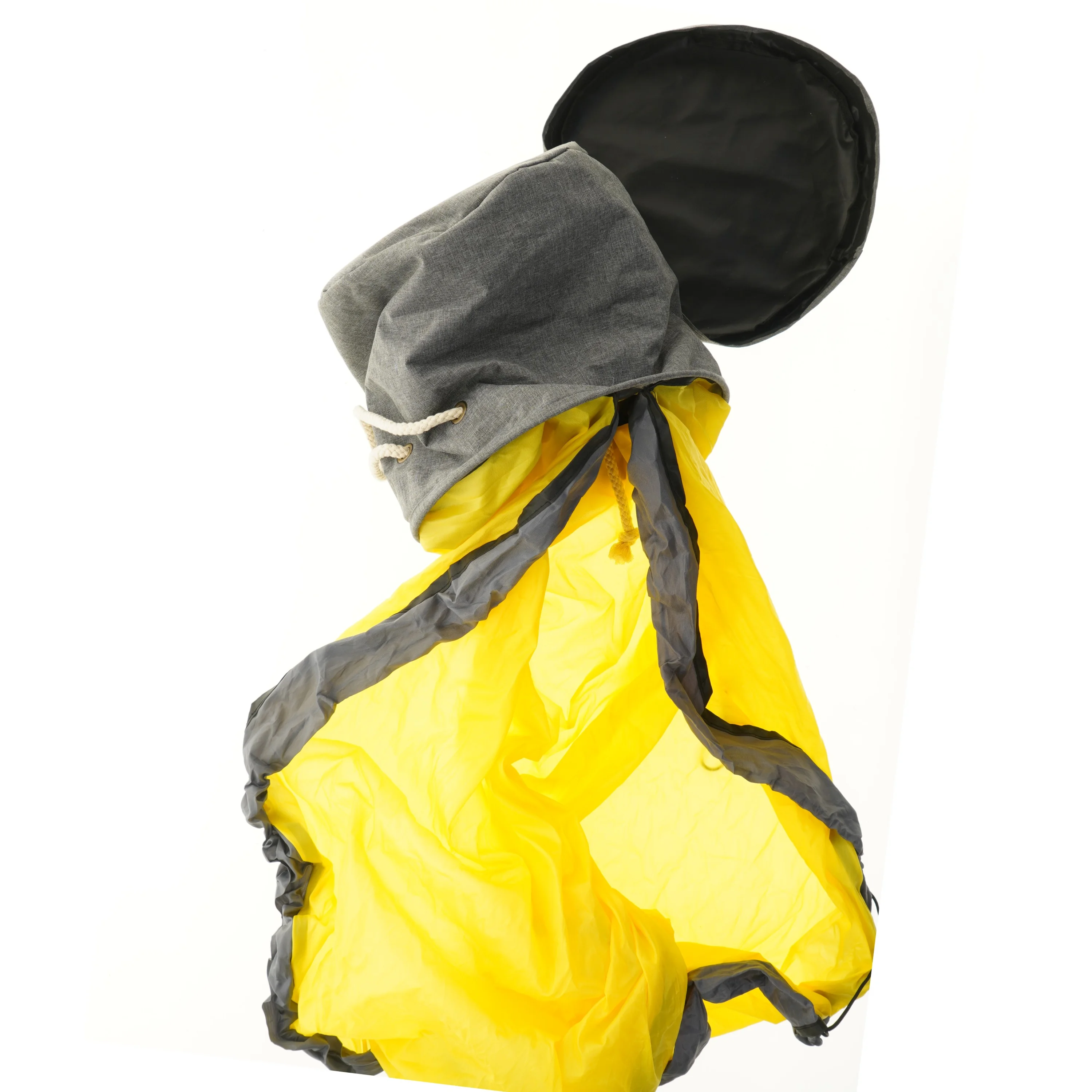 Grå opbevaringskurv med låg (str. 31x Ø 30 cm)