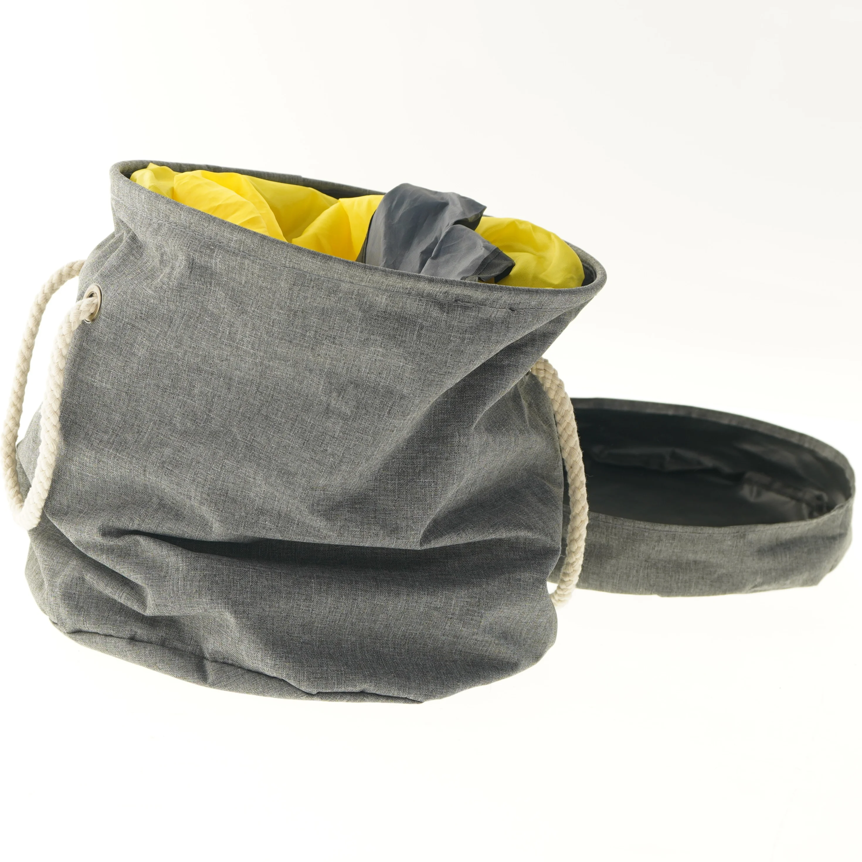 Grå opbevaringskurv med låg (str. 31x Ø 30 cm)