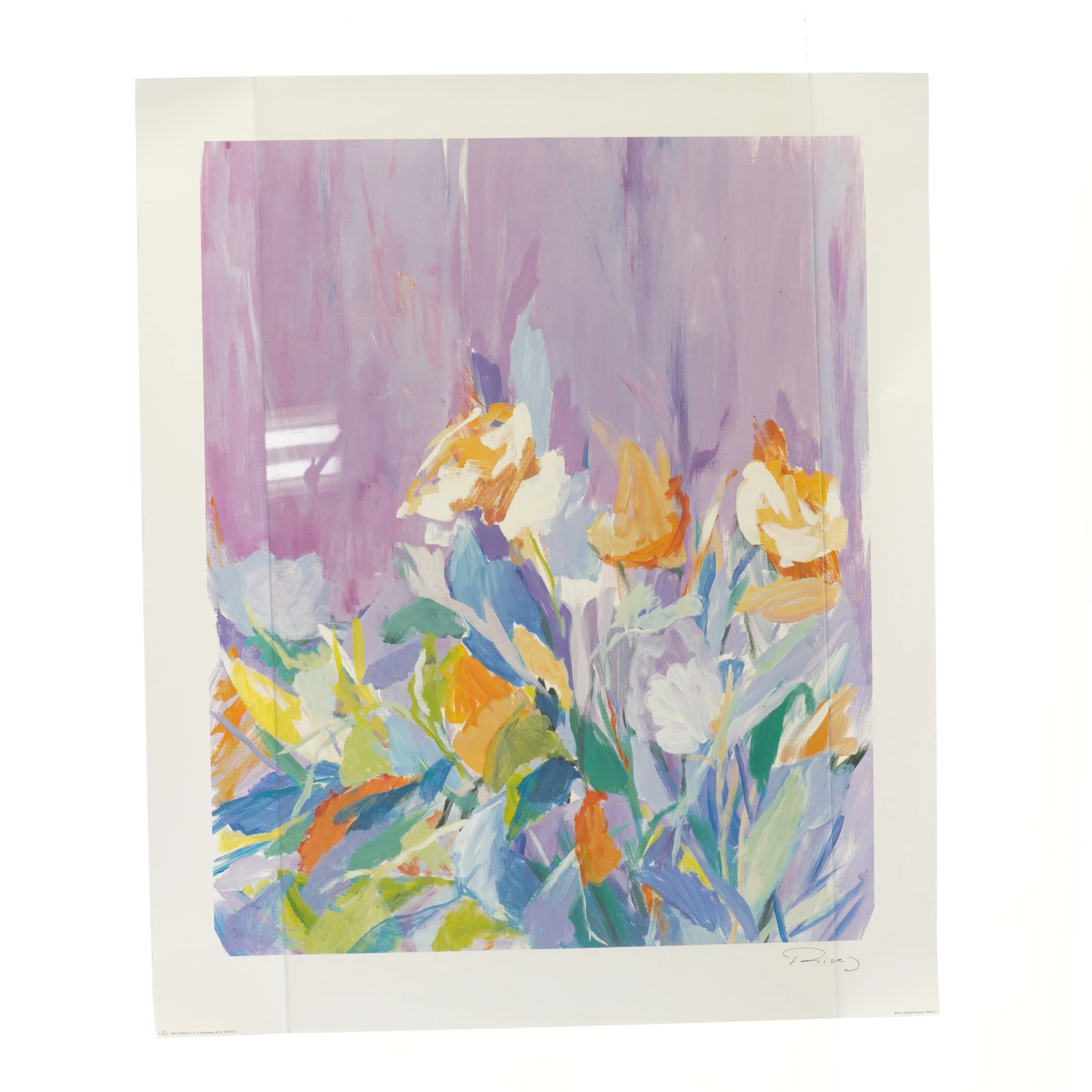 Plakater med blomsterkunst, 2 stk. (str. 2 stk 60,5x50,5 cm)