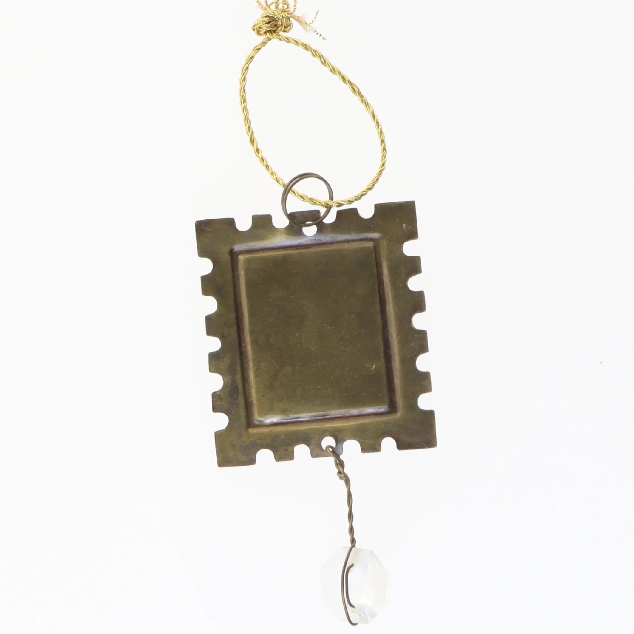 Julepynt med billedramme og krystalvedhæng (str. 15,5 cm)