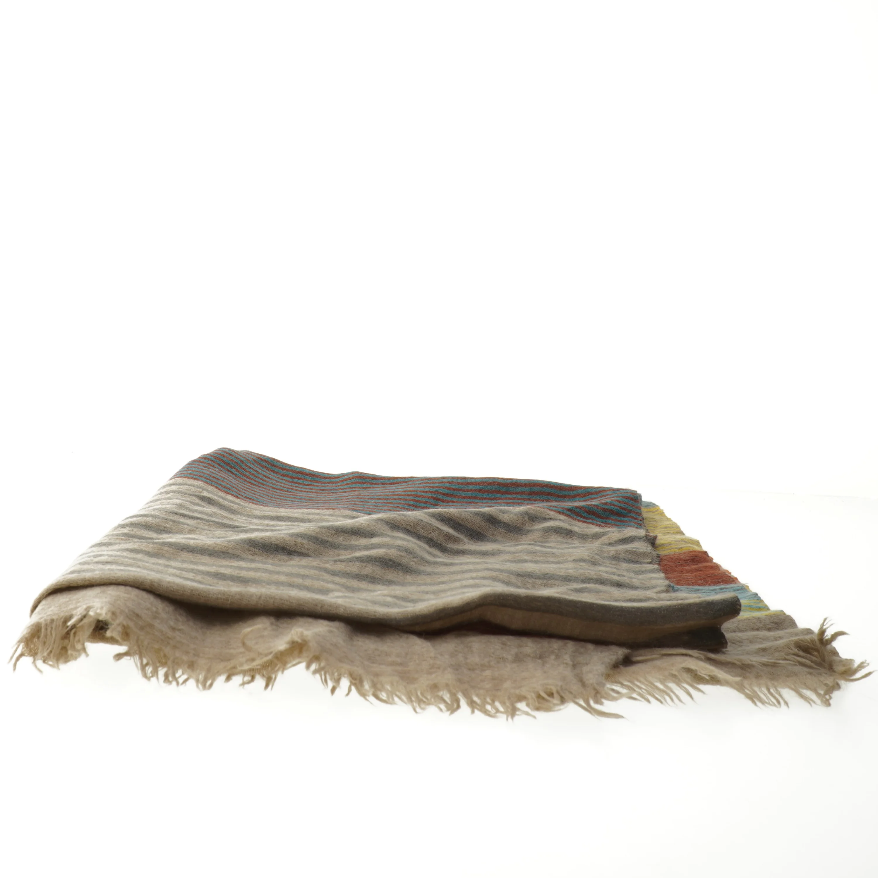 Uldtørklæde med striber (str. 70x180 cm)