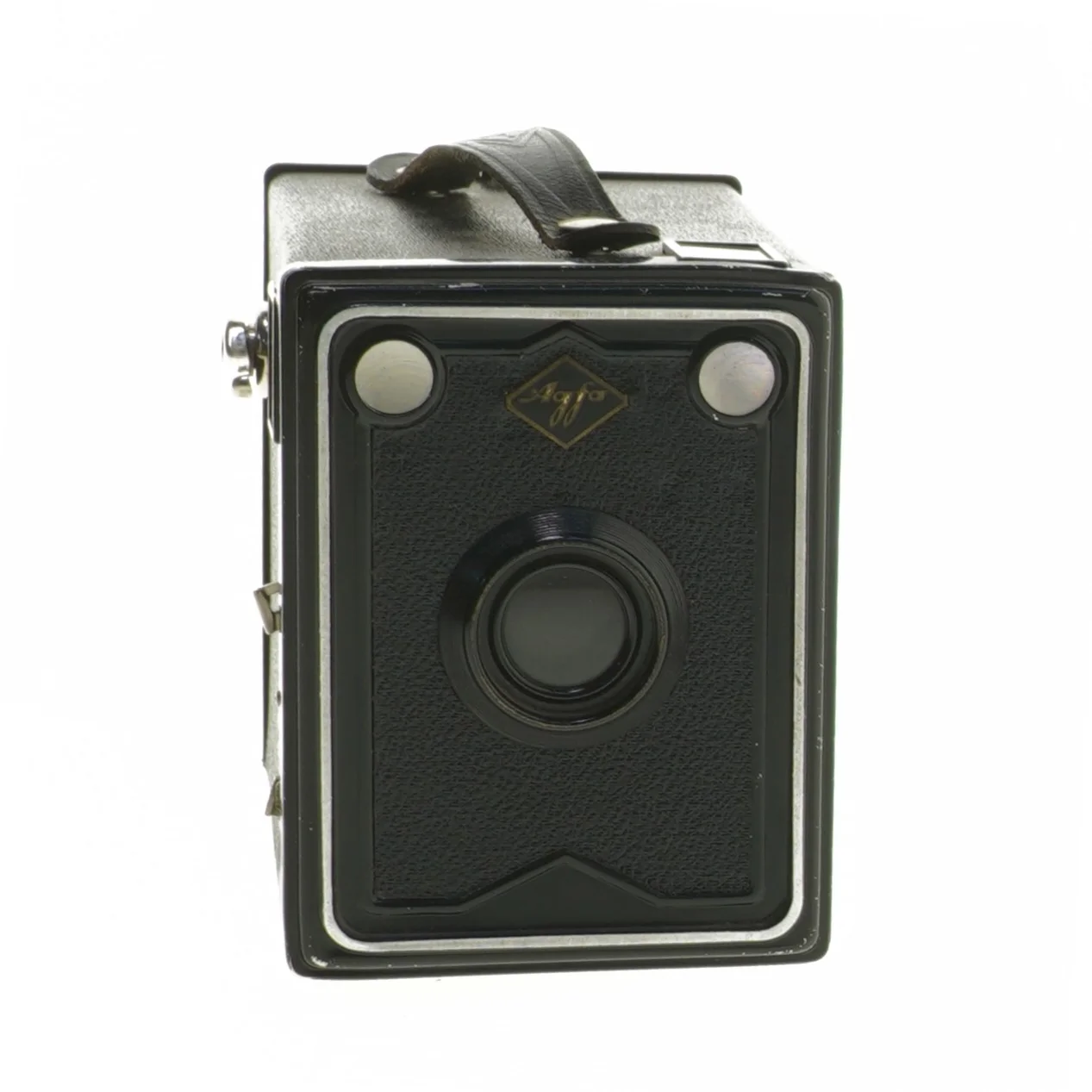 Vintage kamera med taske (str. 11x13x8 cm)