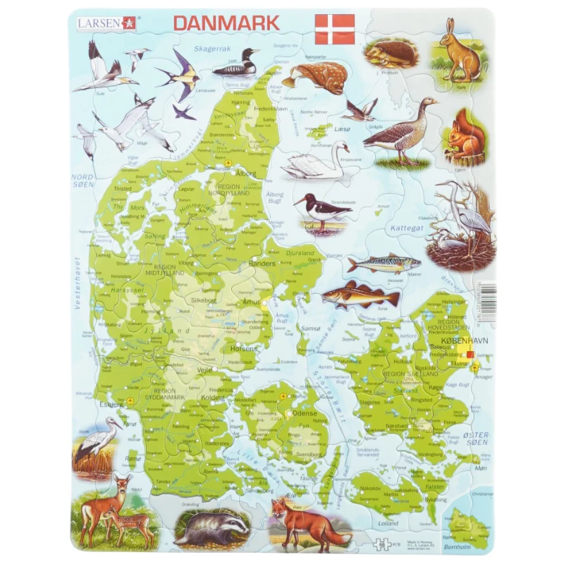 Puslespil Danmark (str. 36 x 28 cm)