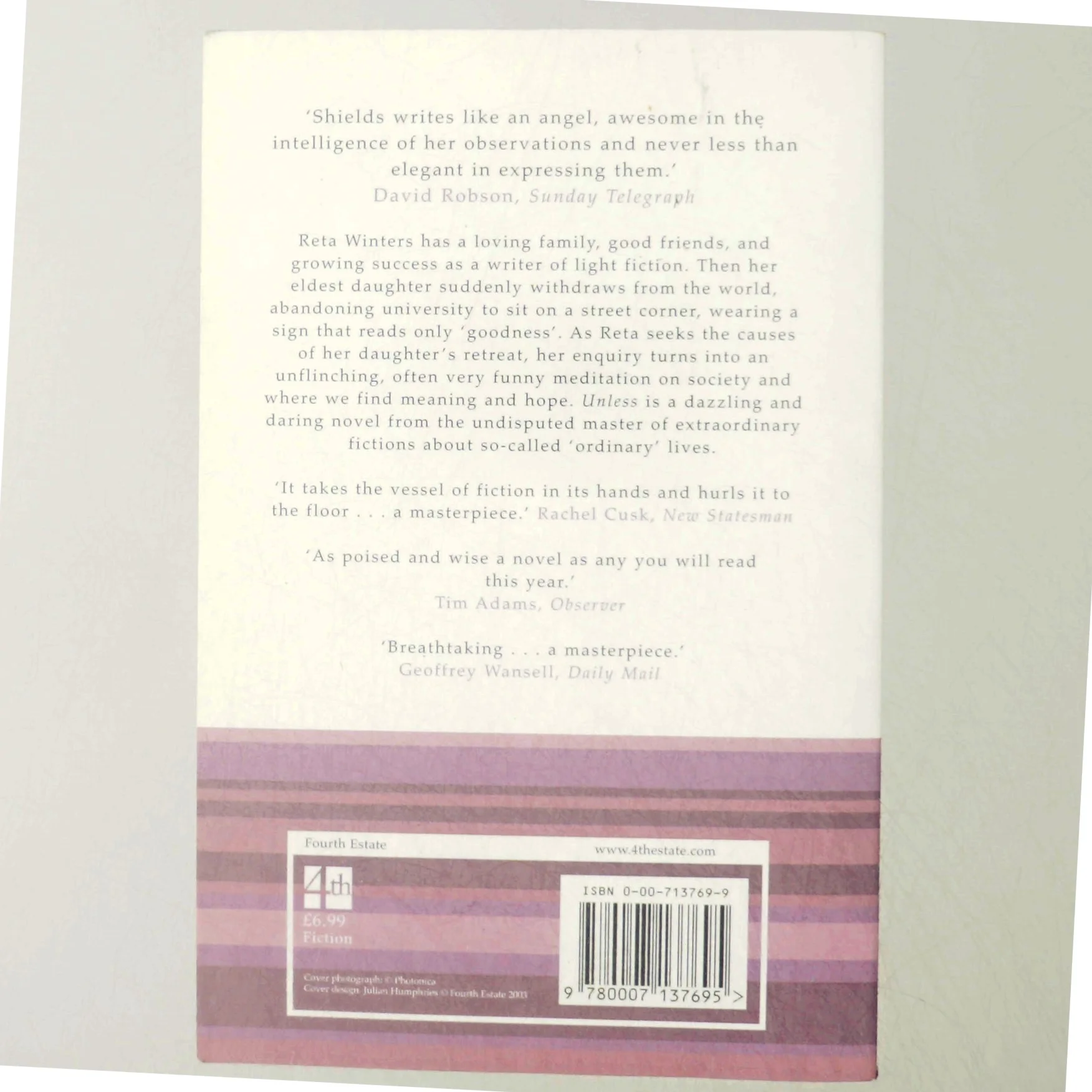 Unless af Carol Shields (Bog)