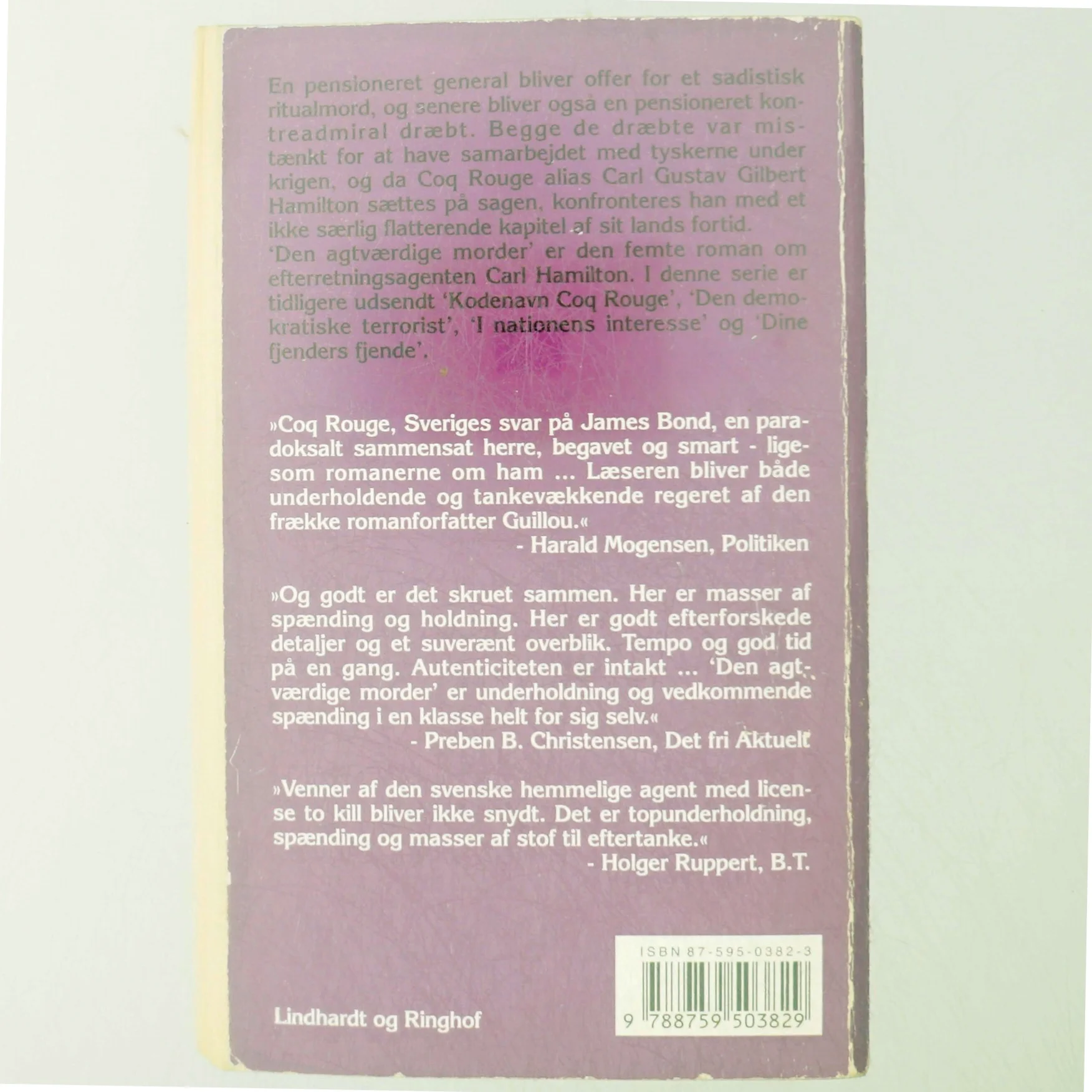 Den agtværdige morder af Jan Guillou (Bog)