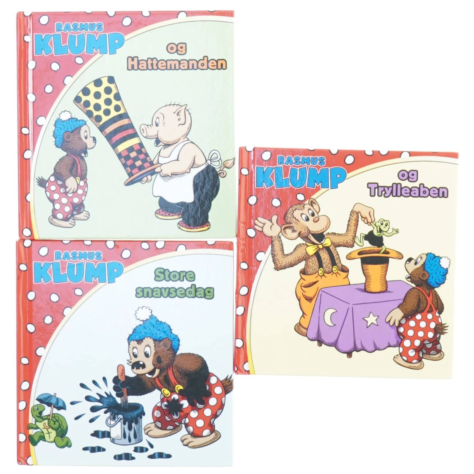 Min egen kuffert med 3 Rasmus Klump bøger fra Carlsen Egmont (str. 15 gør en 3 cm)
