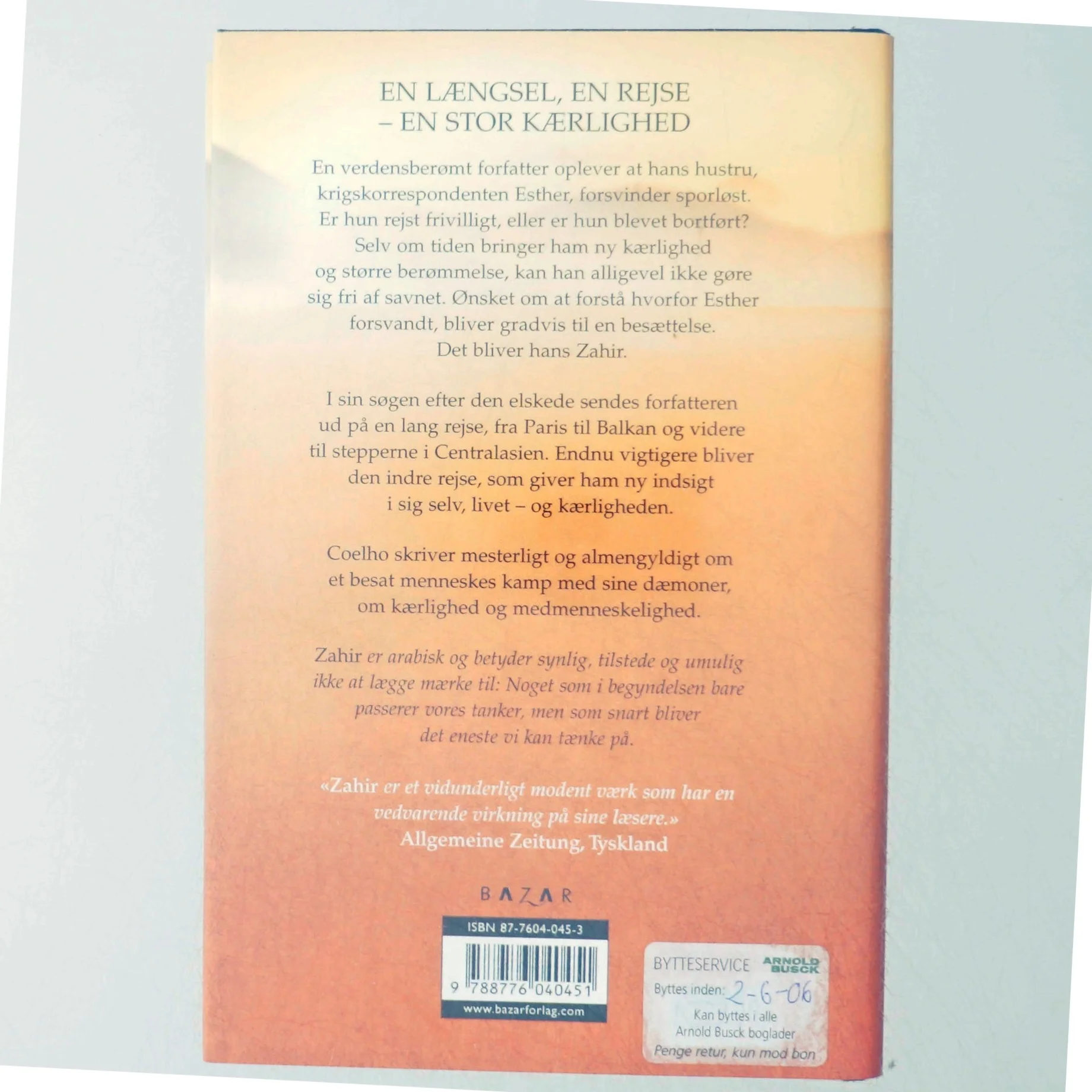 Zahir af Paulo Coelho (Bog)