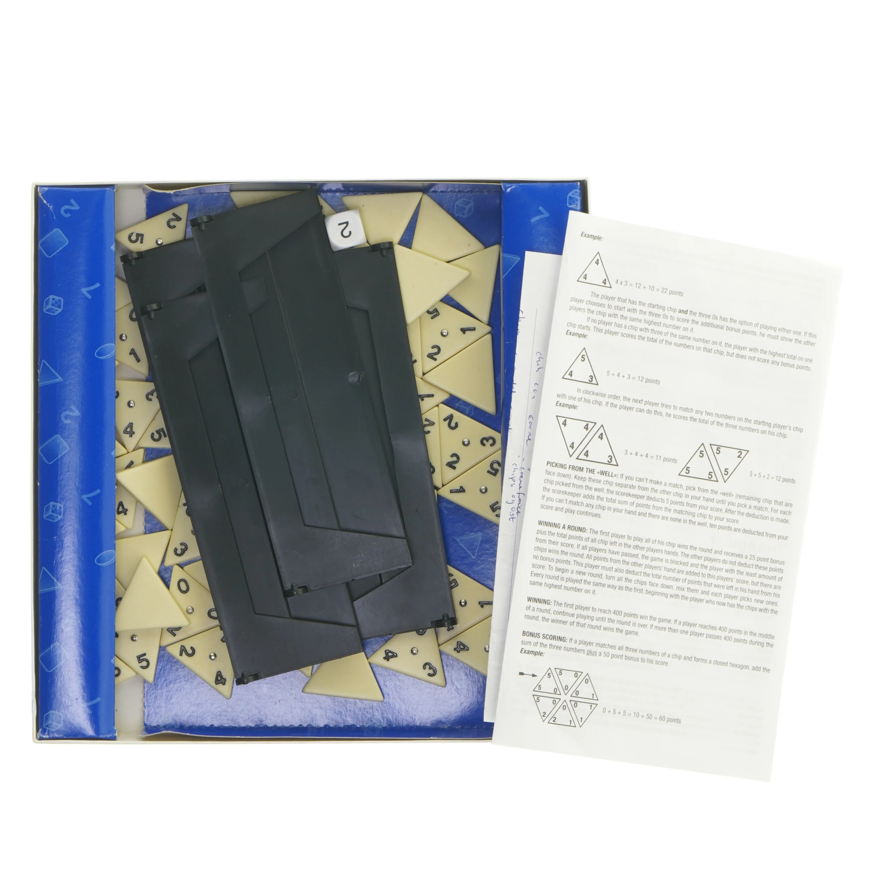 Triangular Domino brætspil fra Cayro (str. 26x26 cm)