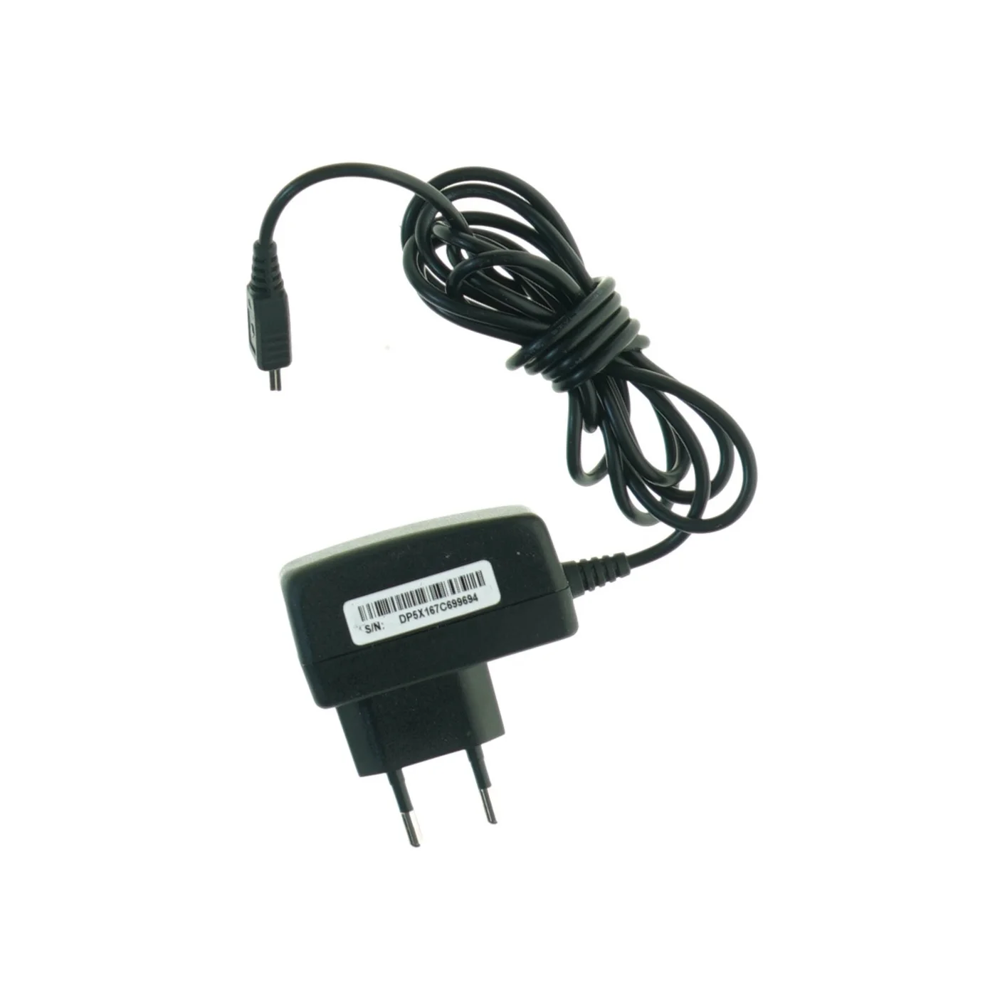 Sort oplader med USB-mini stik (str. 187 cm)