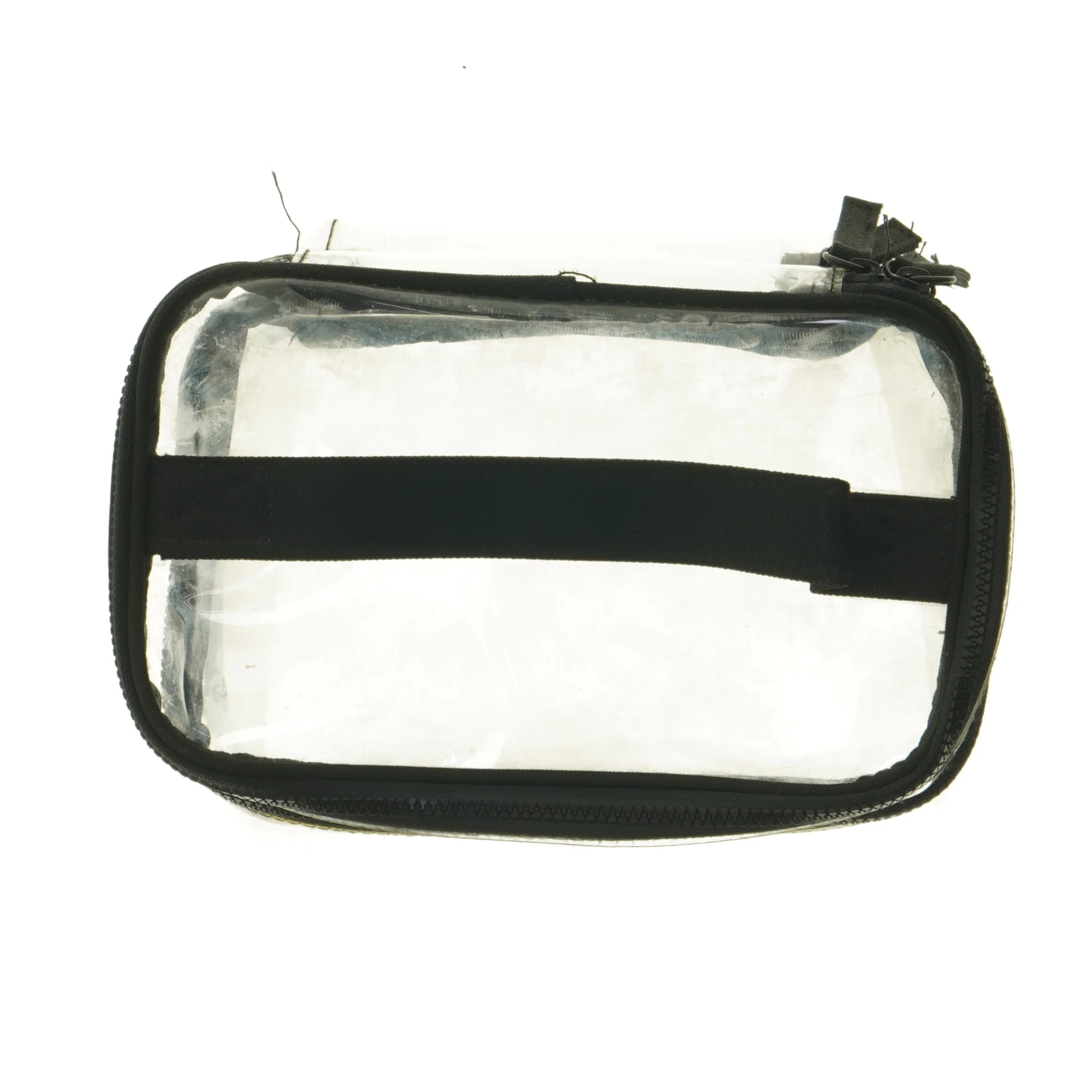 Transparent toilettaske med to lynlåse (str. 21x12 cm)