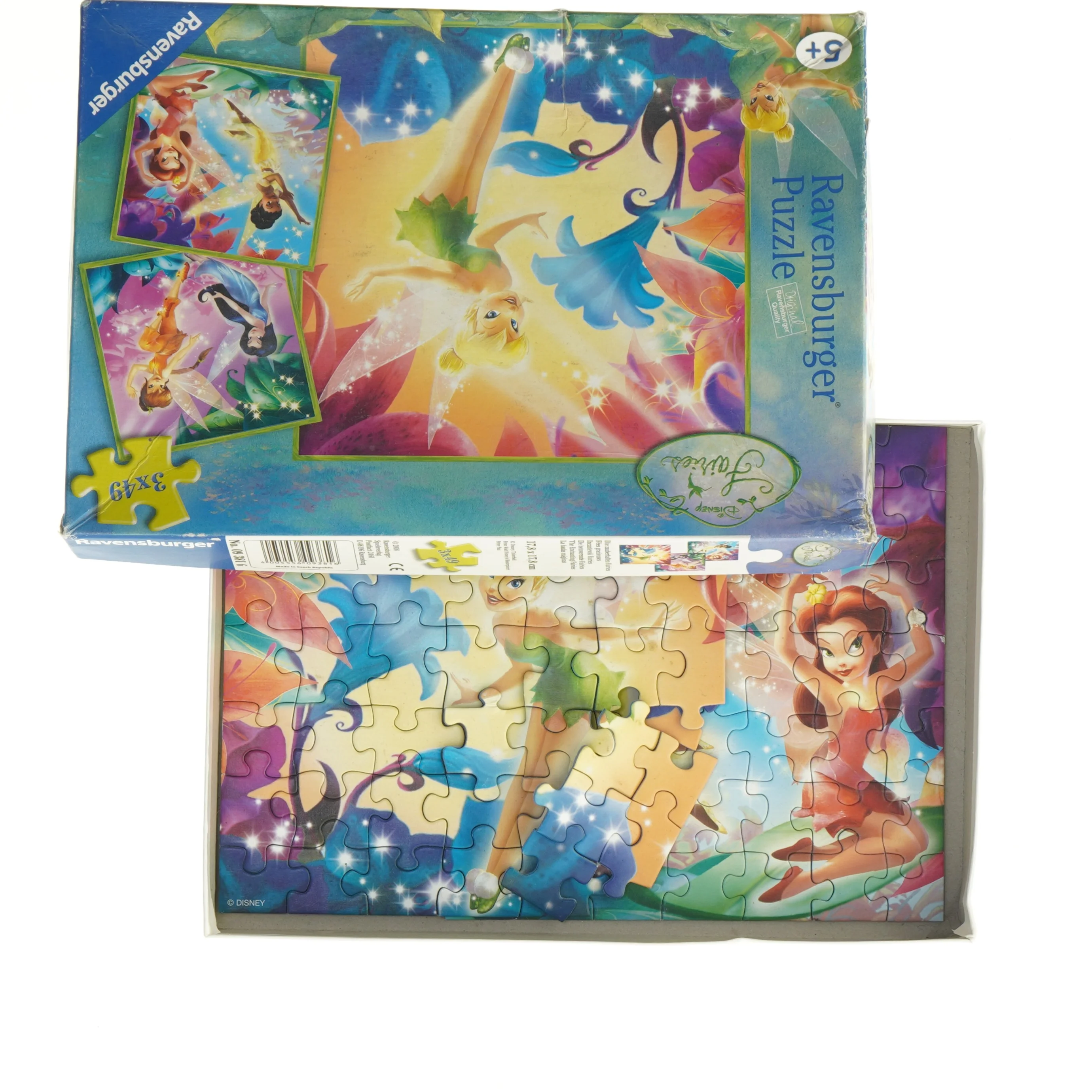 Disney Fairies puslespil fra Disney (str. 3 x 49 brikker)