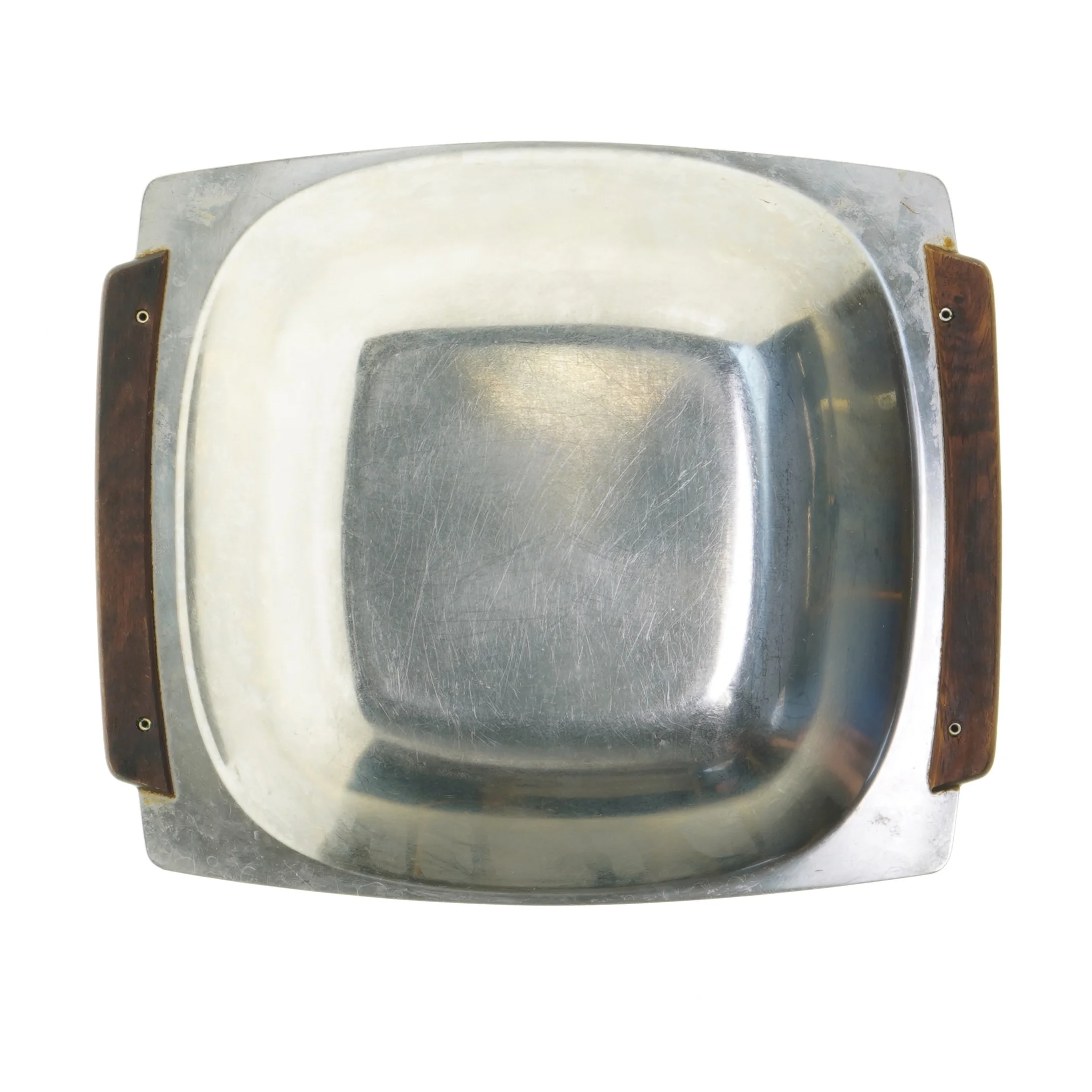 Firkantet metalfad med håndtag (str. 26x22 cm)