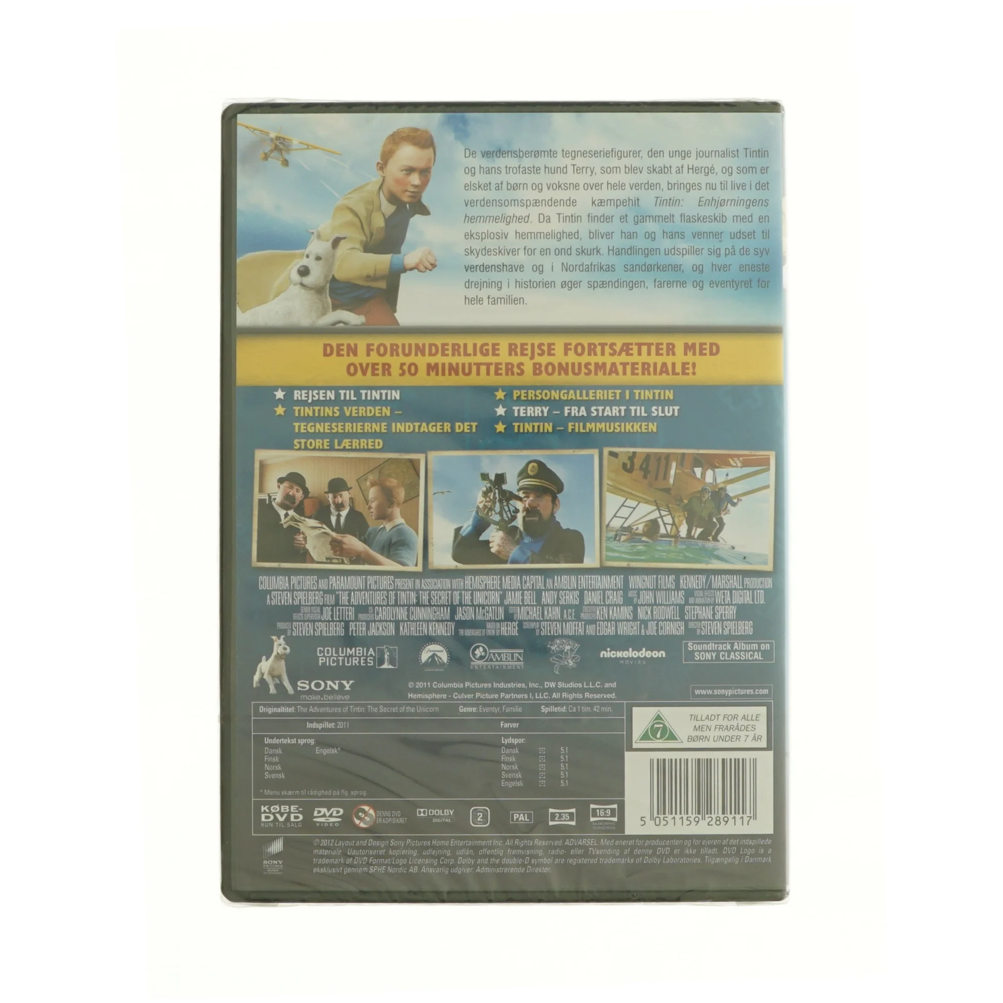 Tintin - Enhjørningens Hemmelighed fra DVD