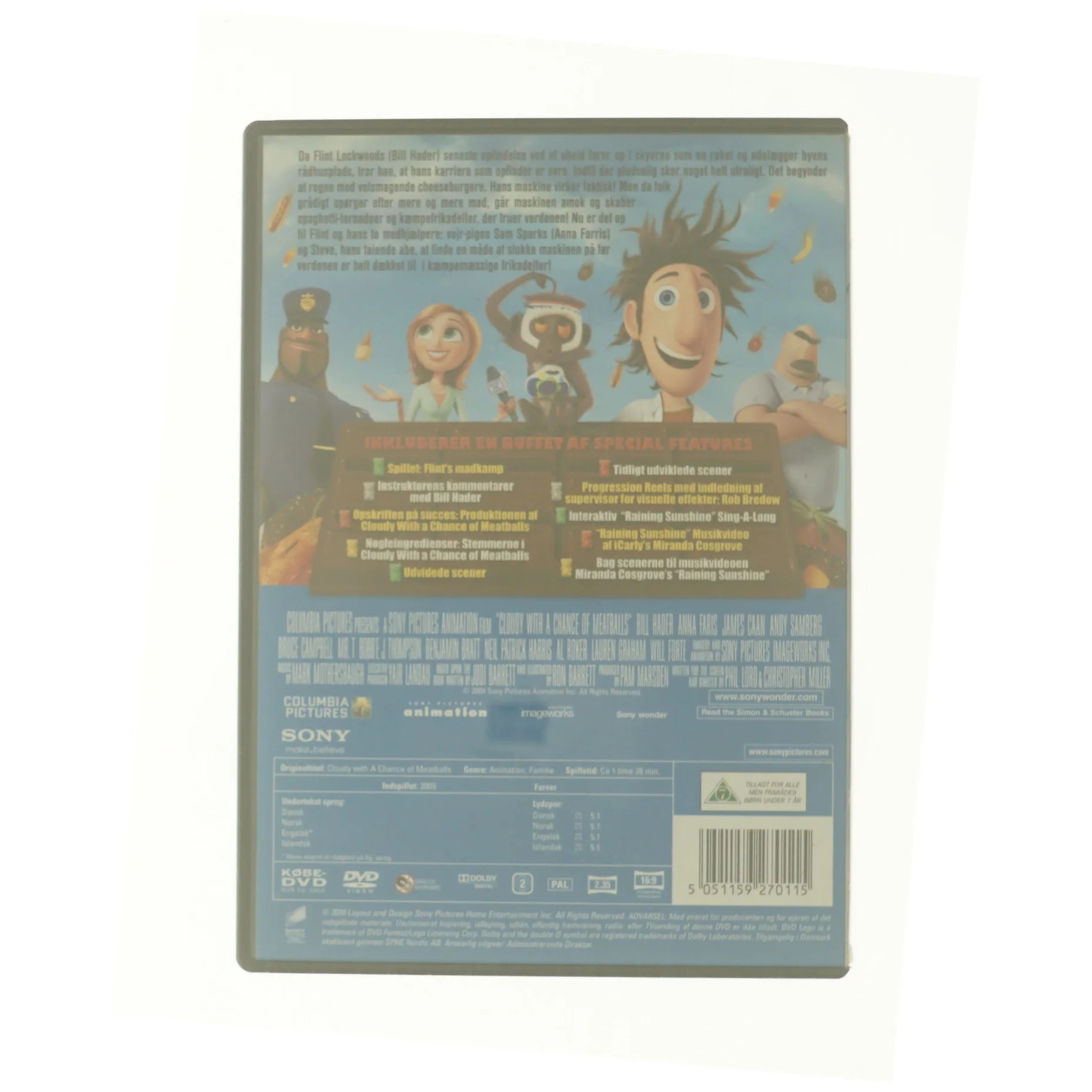 Det Regner med Frikadeller (Cloudy with a Chance of Meatballs) fra DVD