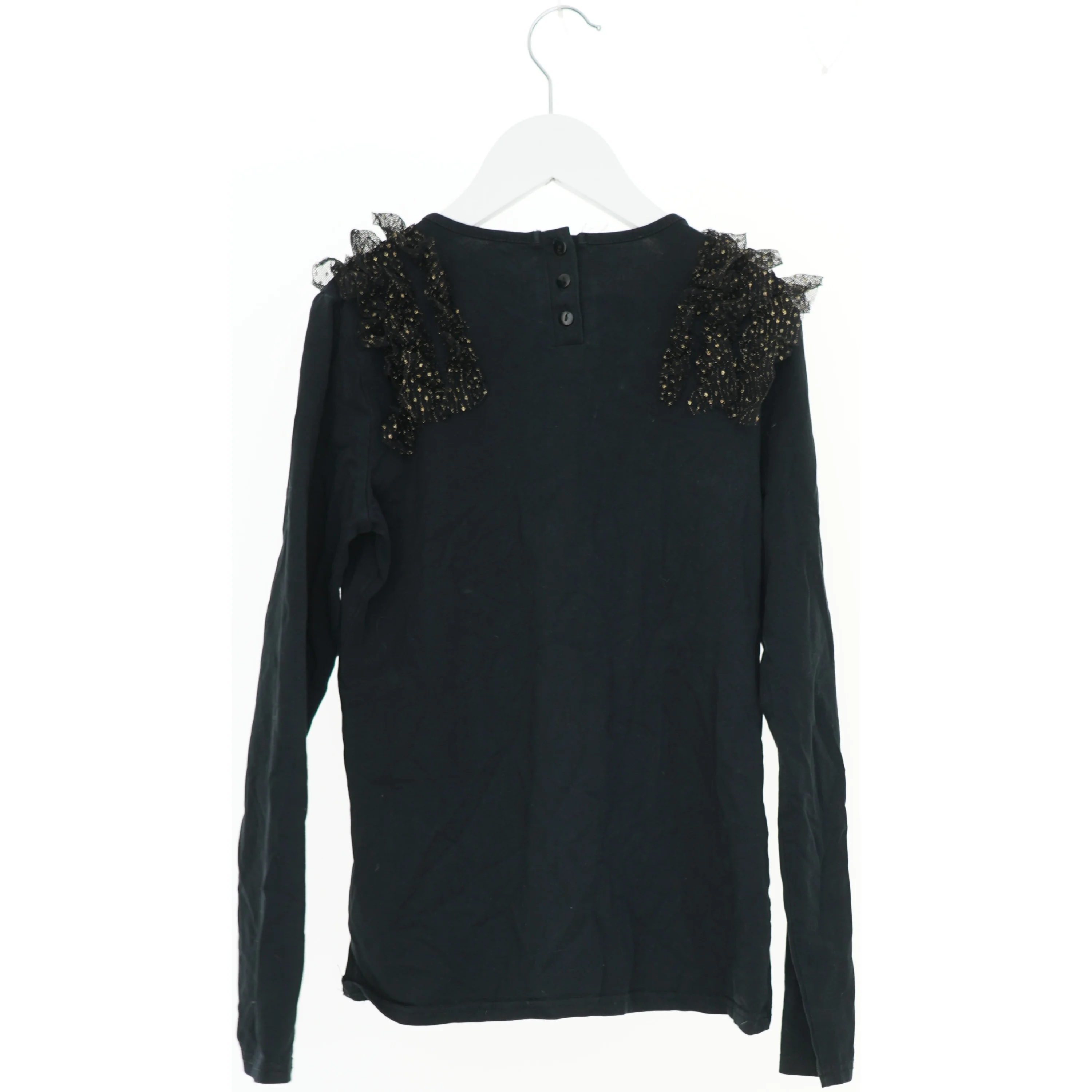 Sort bluse med blonder fra Name It (str. 152)