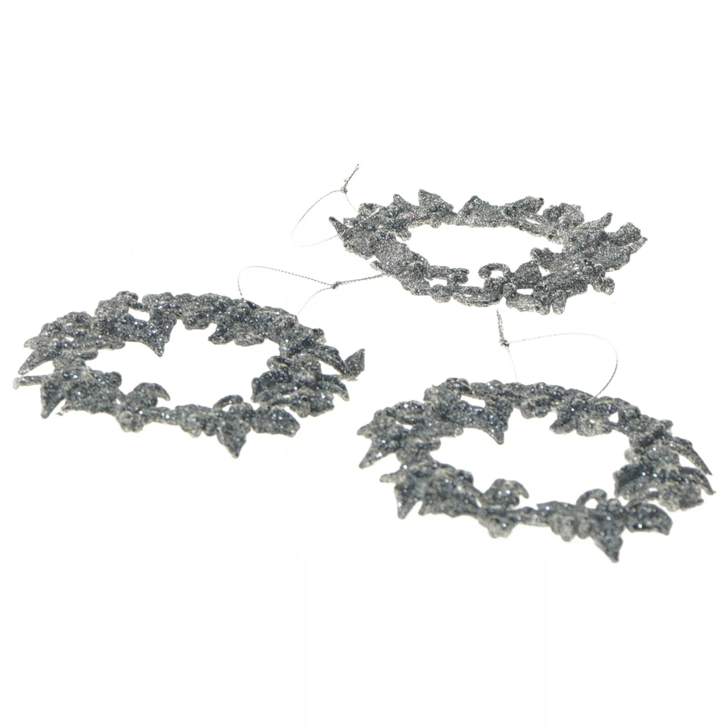 Sølvglimmer kransepynt (str. 11 cm)