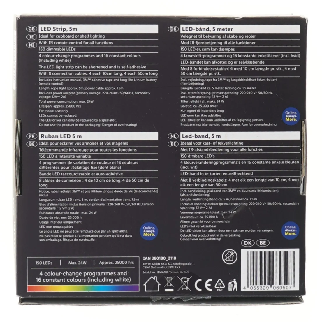 LED-bånd med fjernbetjening fra LIVARNO (længde 5 meter)