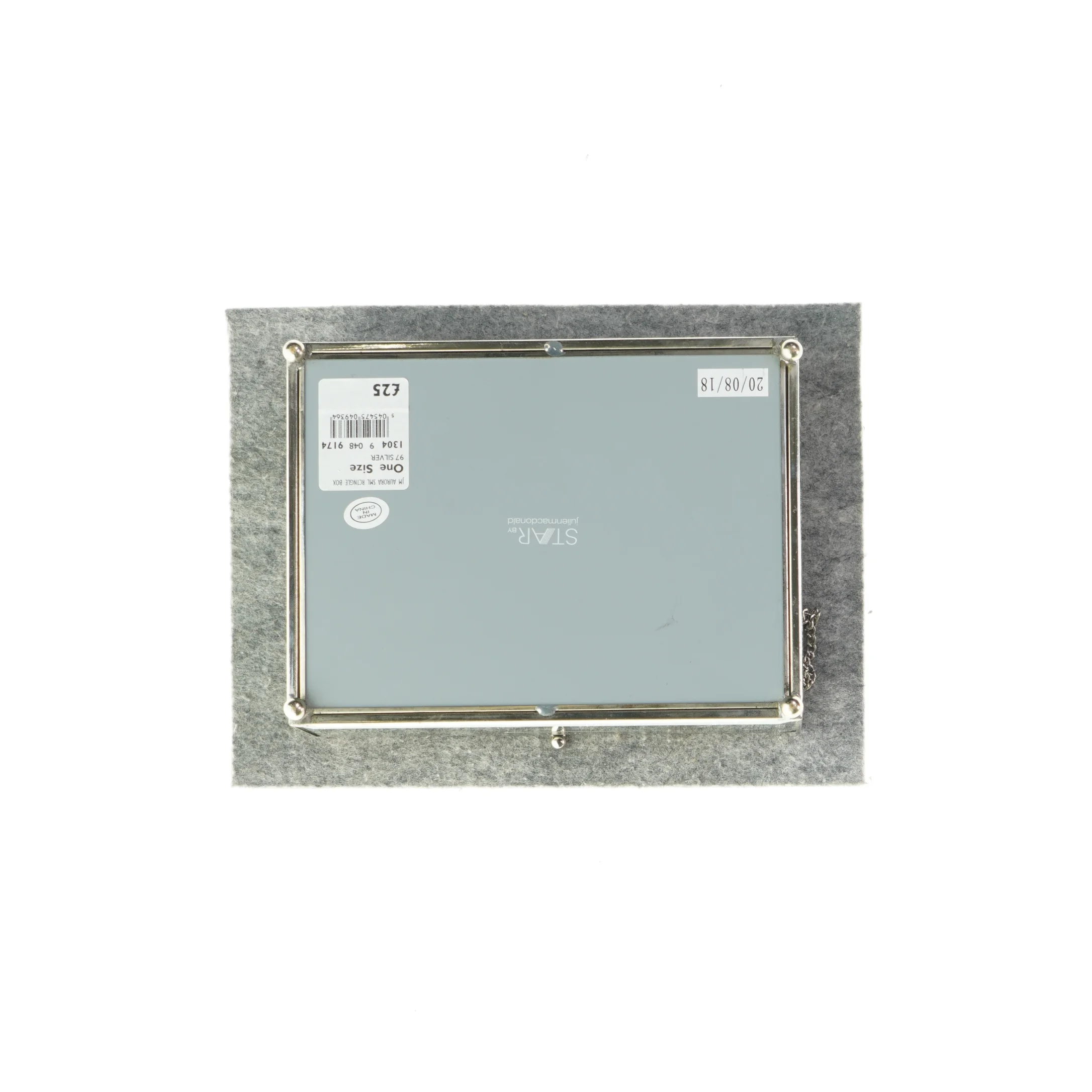 Spejlæske med motiver af fjer (str. 19 x 14 x 8 cm)