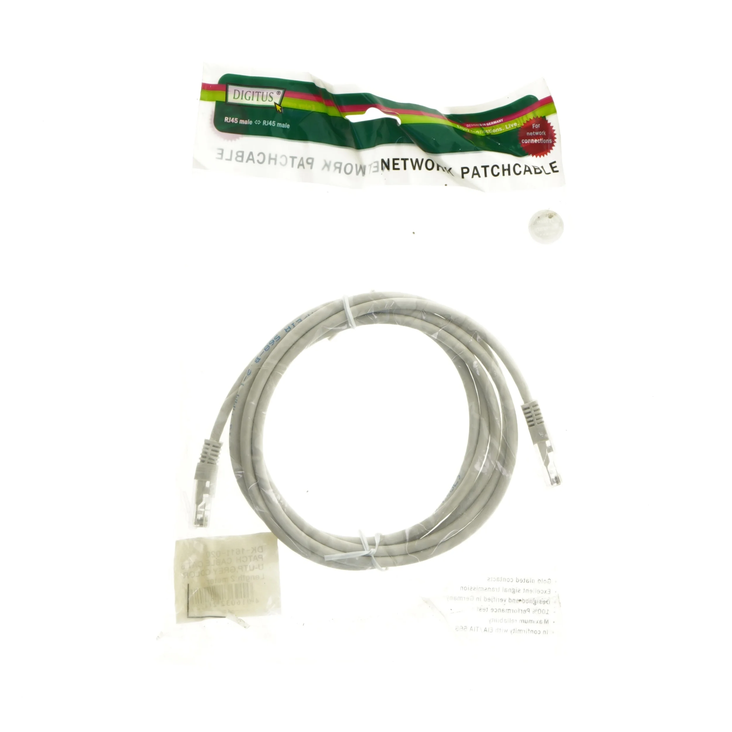 Netværk Patchkabel 2m fra Digitus (str. 200 cm)