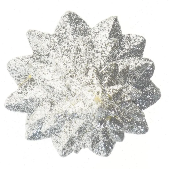 Sølvglimmer juletræ med lys (str. 25 cm)