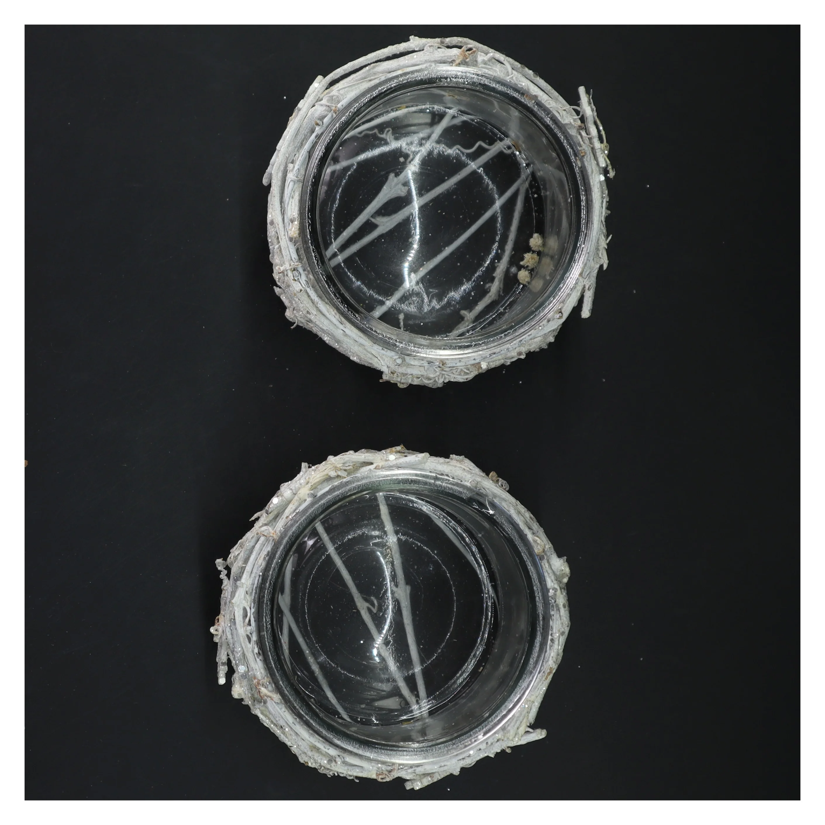 Dekorative fyrfadlanterner med snefnugdesignet (str. 12x10 cm)