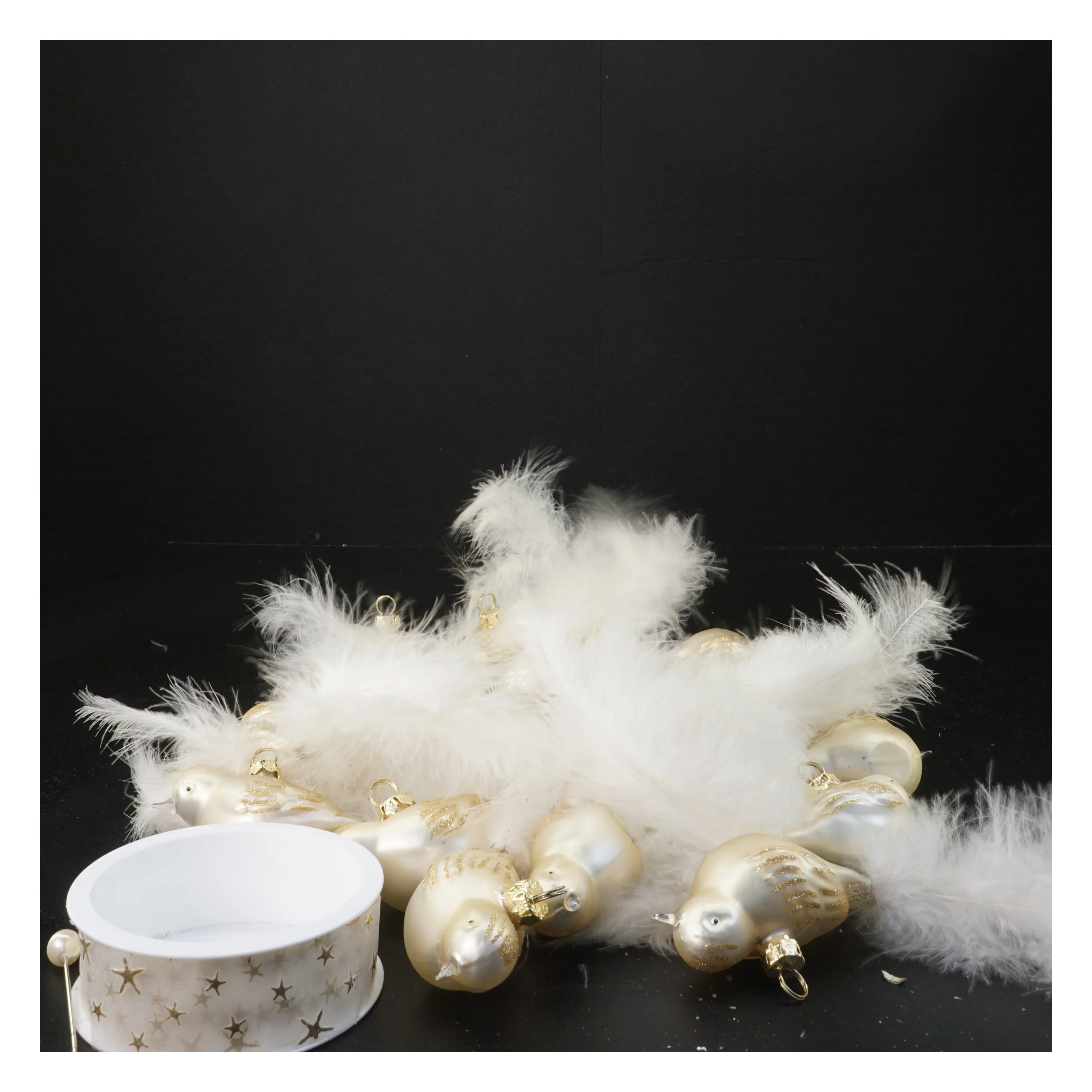 Julefugle med fjerhaler, 25 stk.