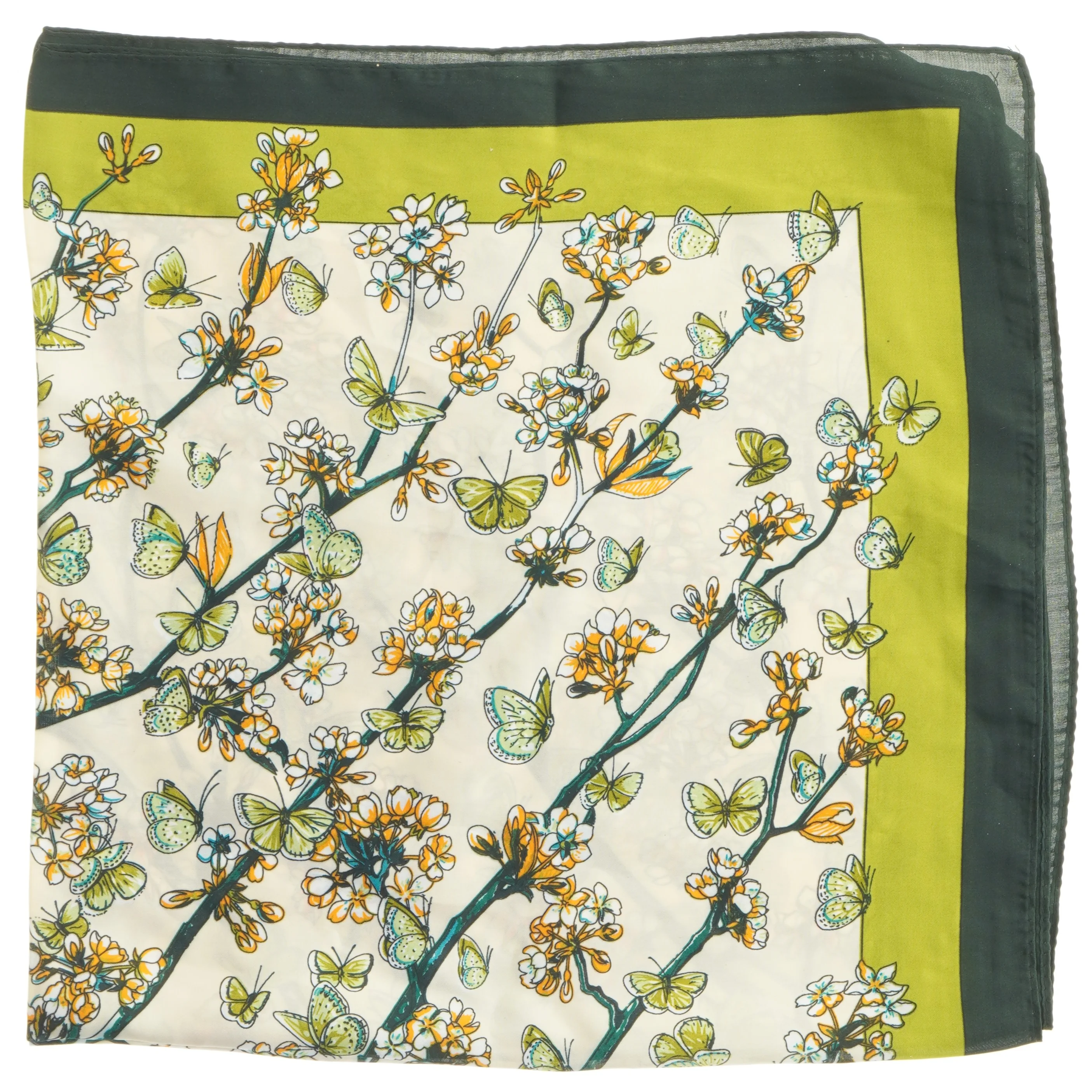 Tørklæde med blomstermotiv (str. 65x67 cm)