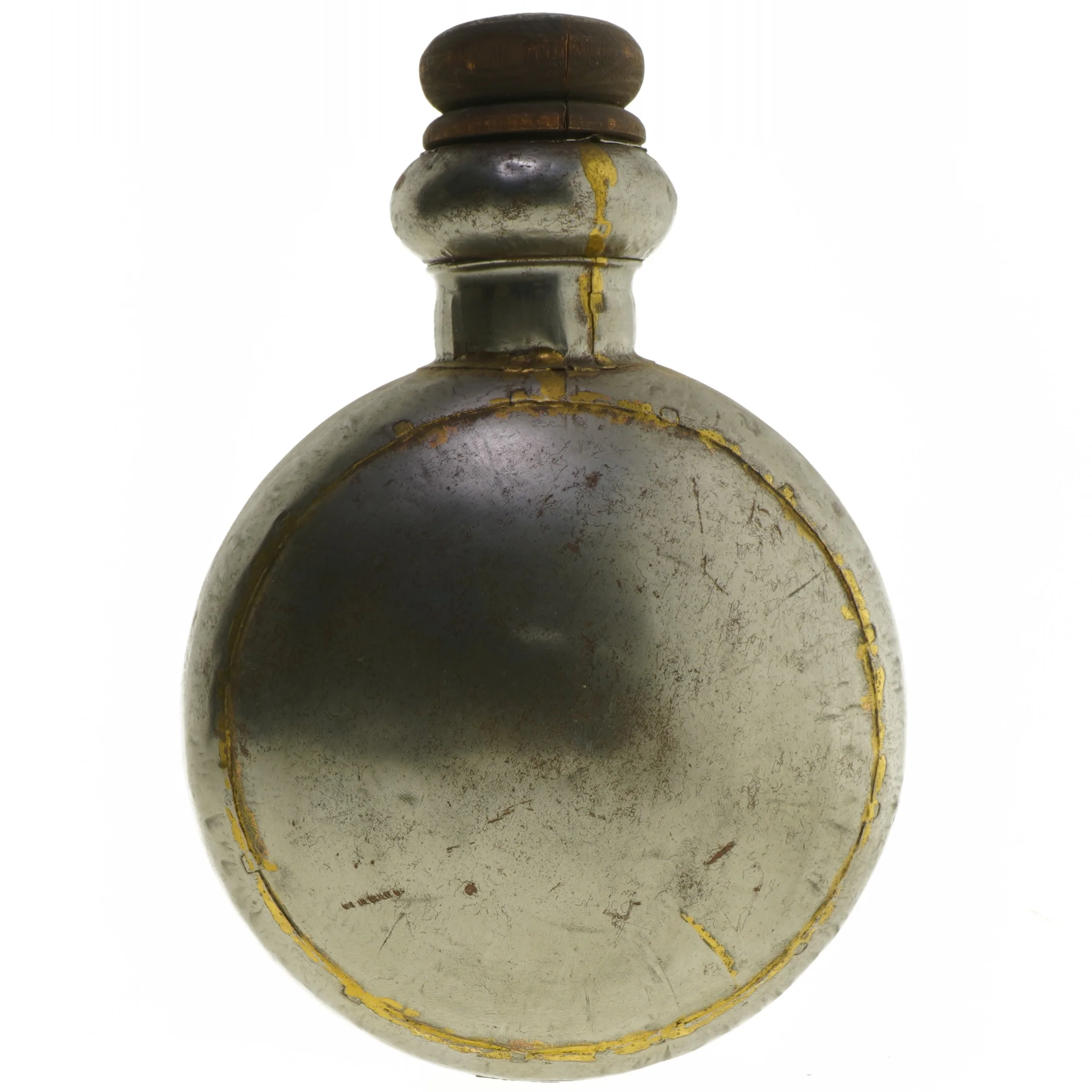 Dekorativ Vintage metal flaske med træprop (str. 30x25 cm)