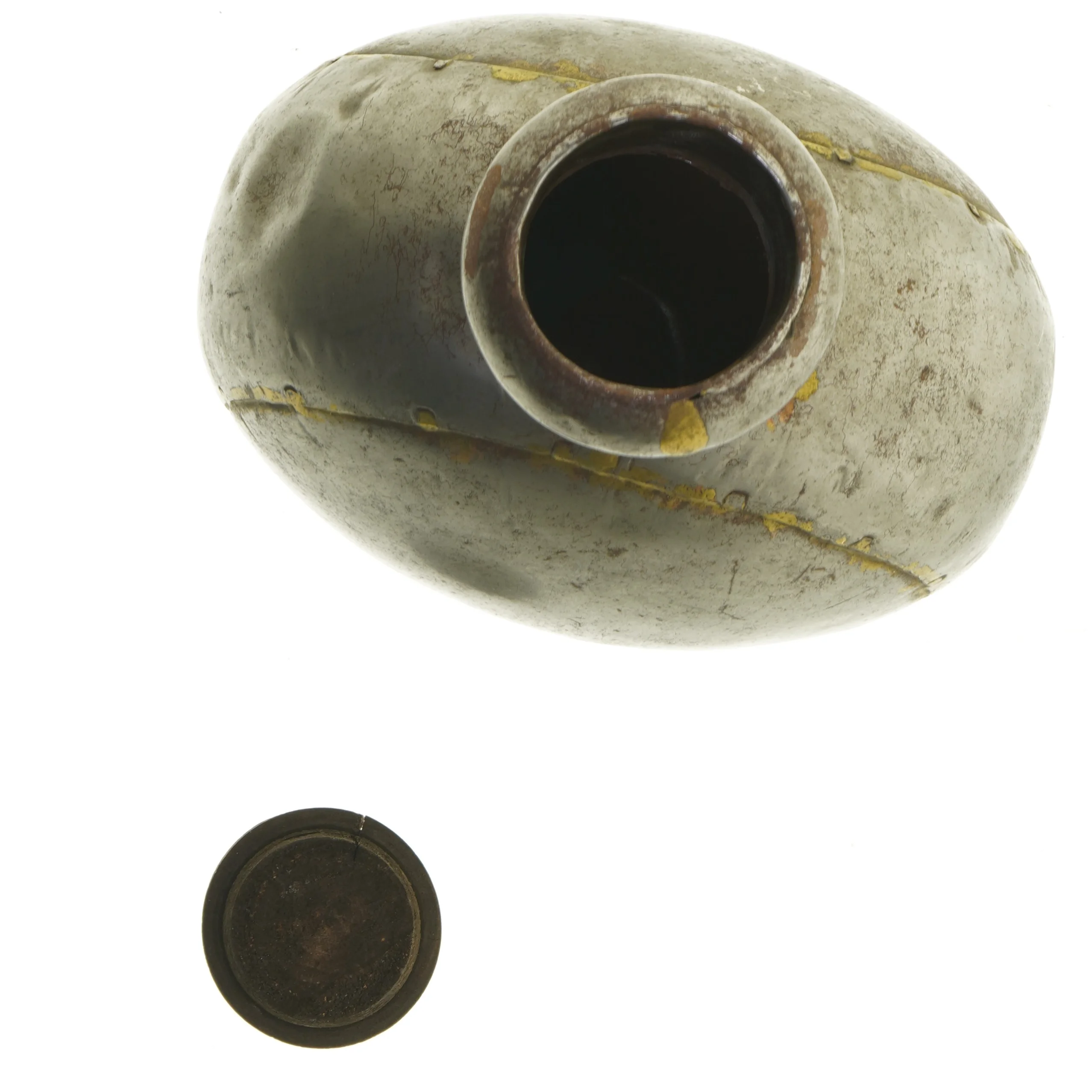 Dekorativ Vintage metal flaske med træprop (str. 30x25 cm)