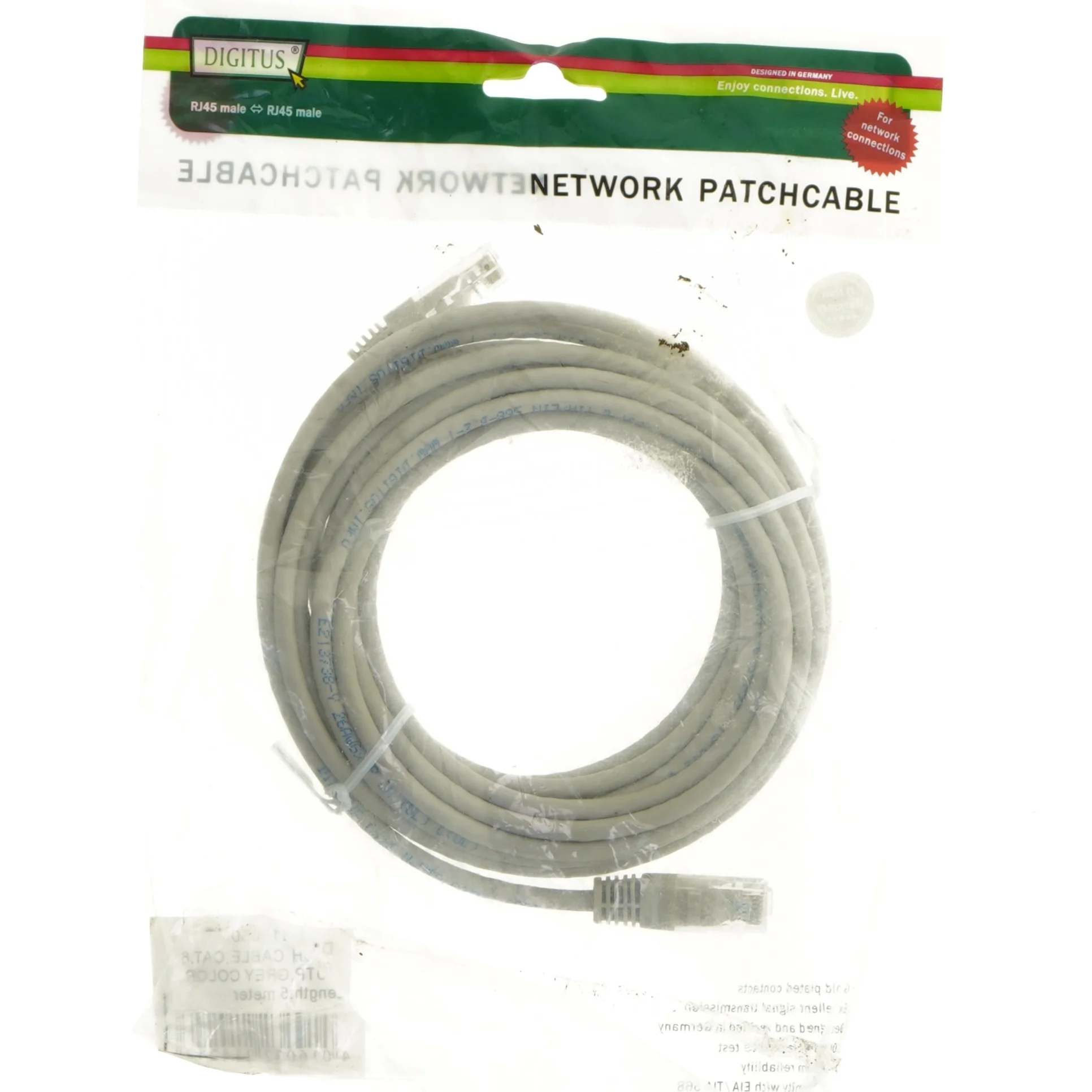 Ethernet patch kabel fra Digitus (str. 500 cm)