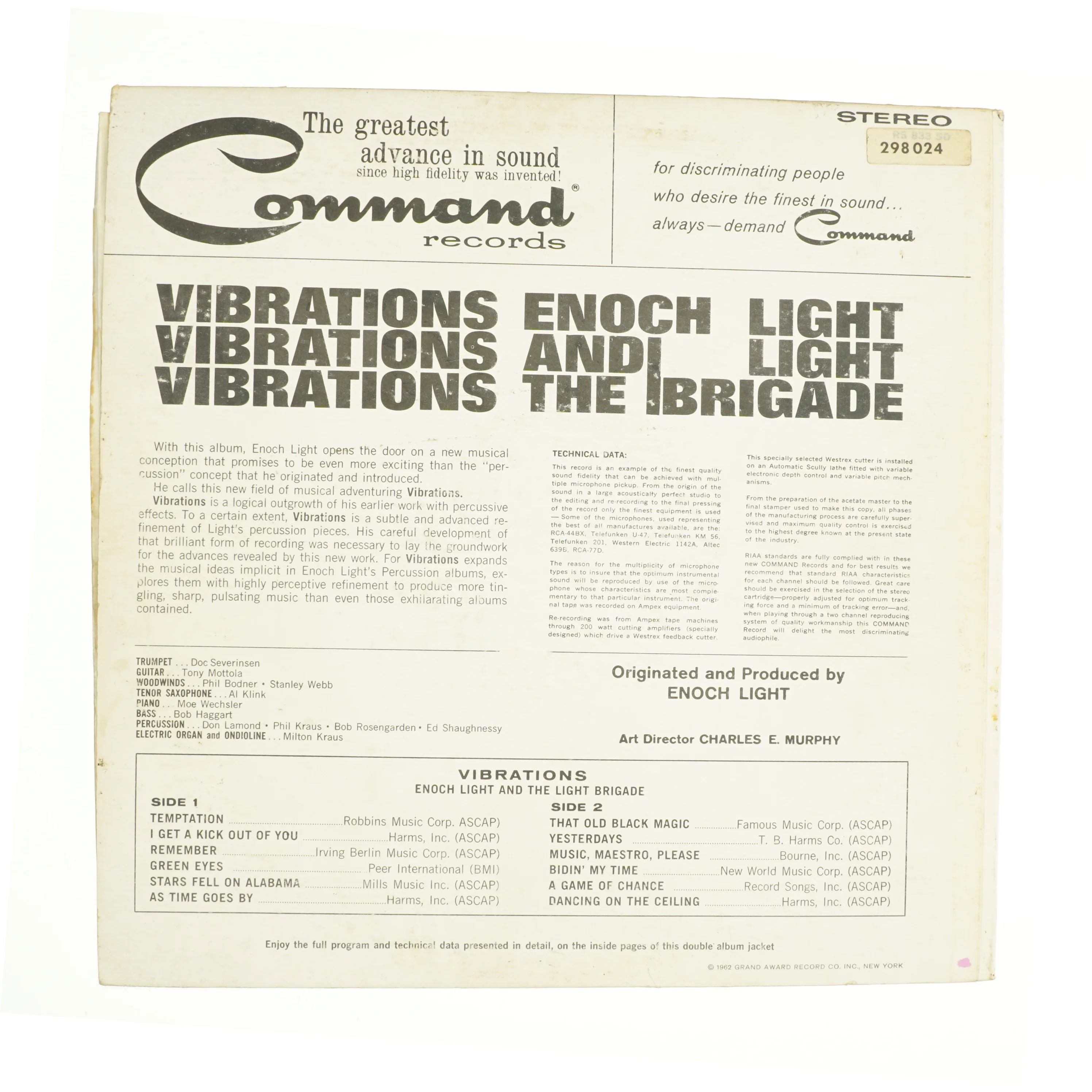 Vibrations, enoch light and the light brigade