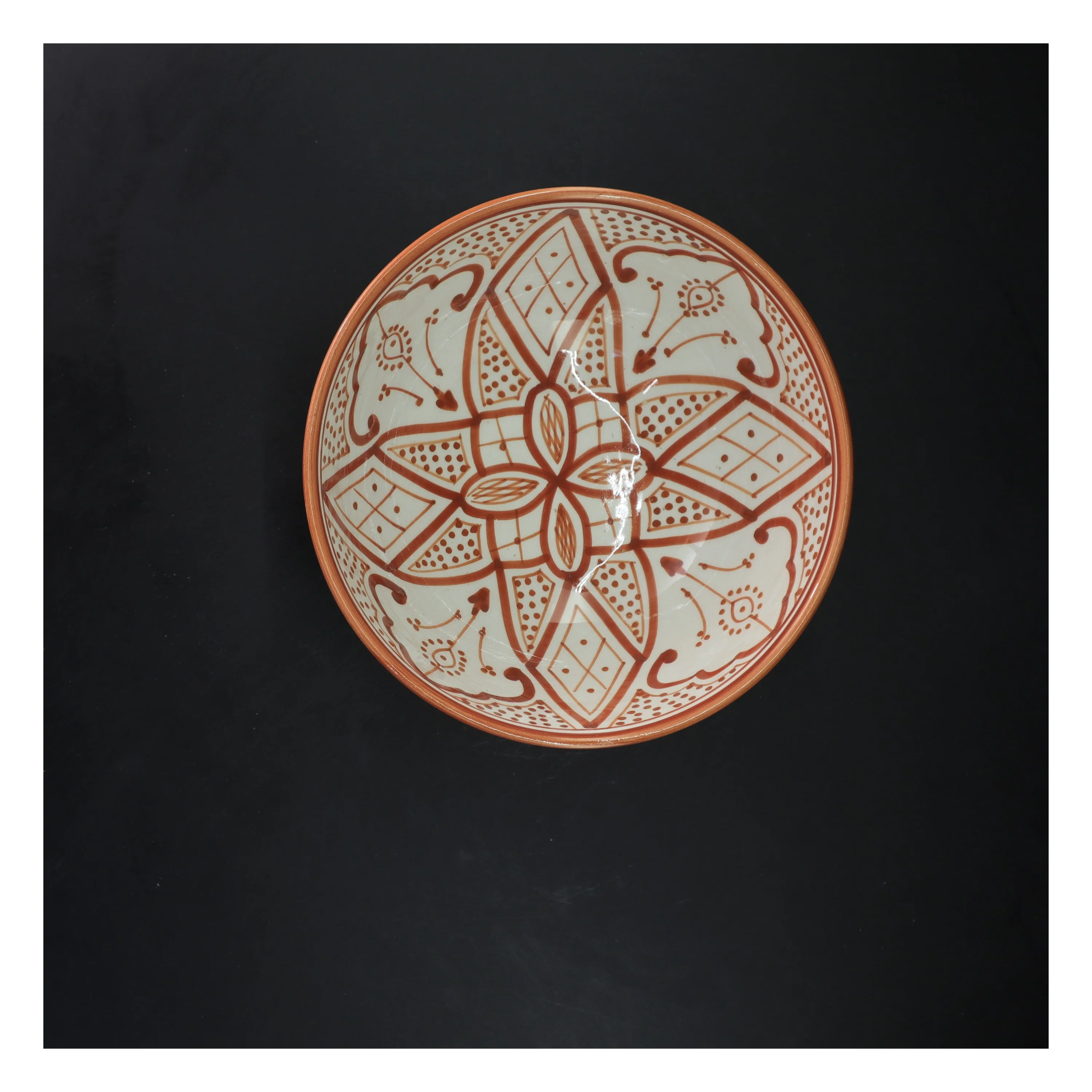 Marokkansk Håndmalede keramikskåle (str. 2 styk, ø 20,5 cm)