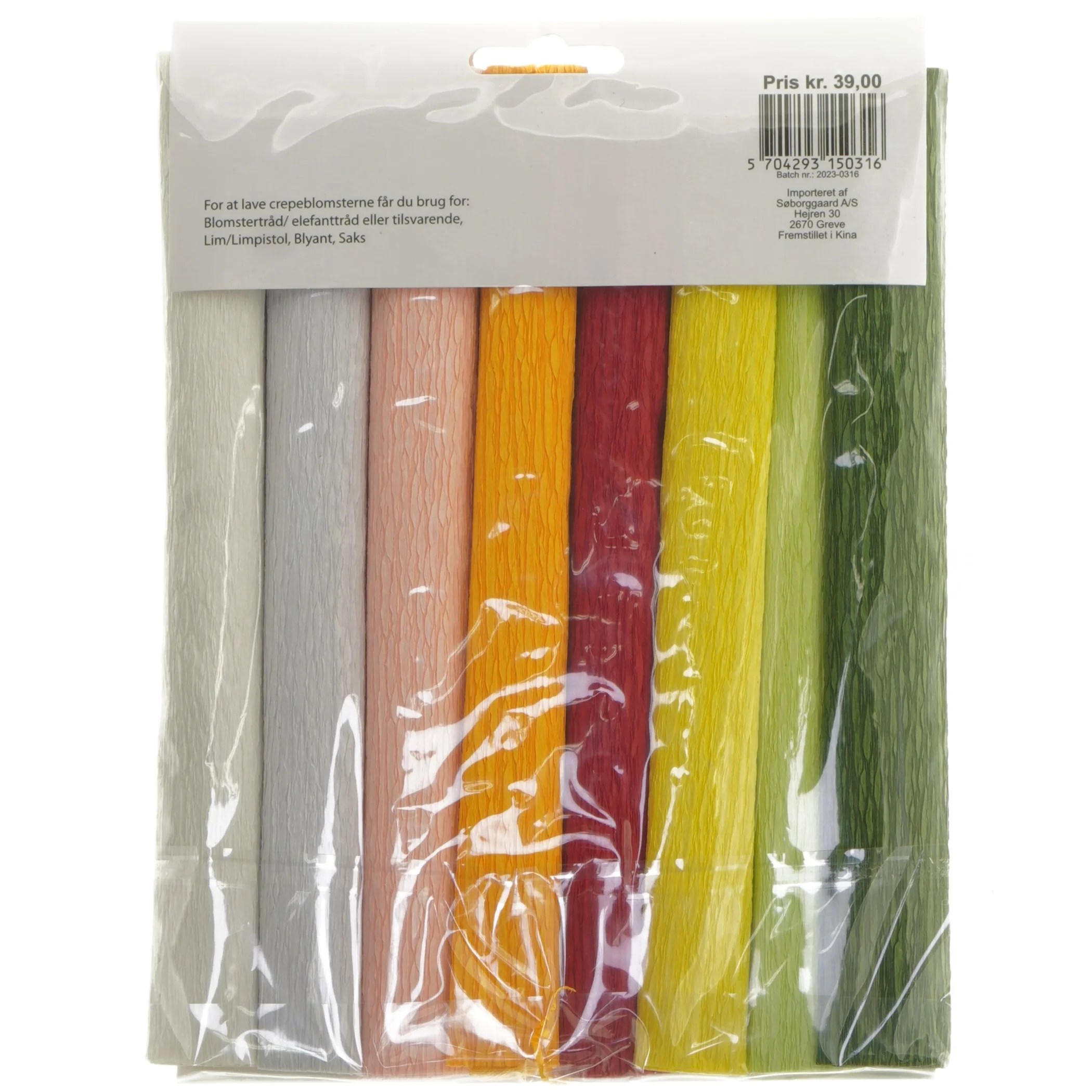 Crepepapir hobbypose fra Springtime (str. 27x19 cm)