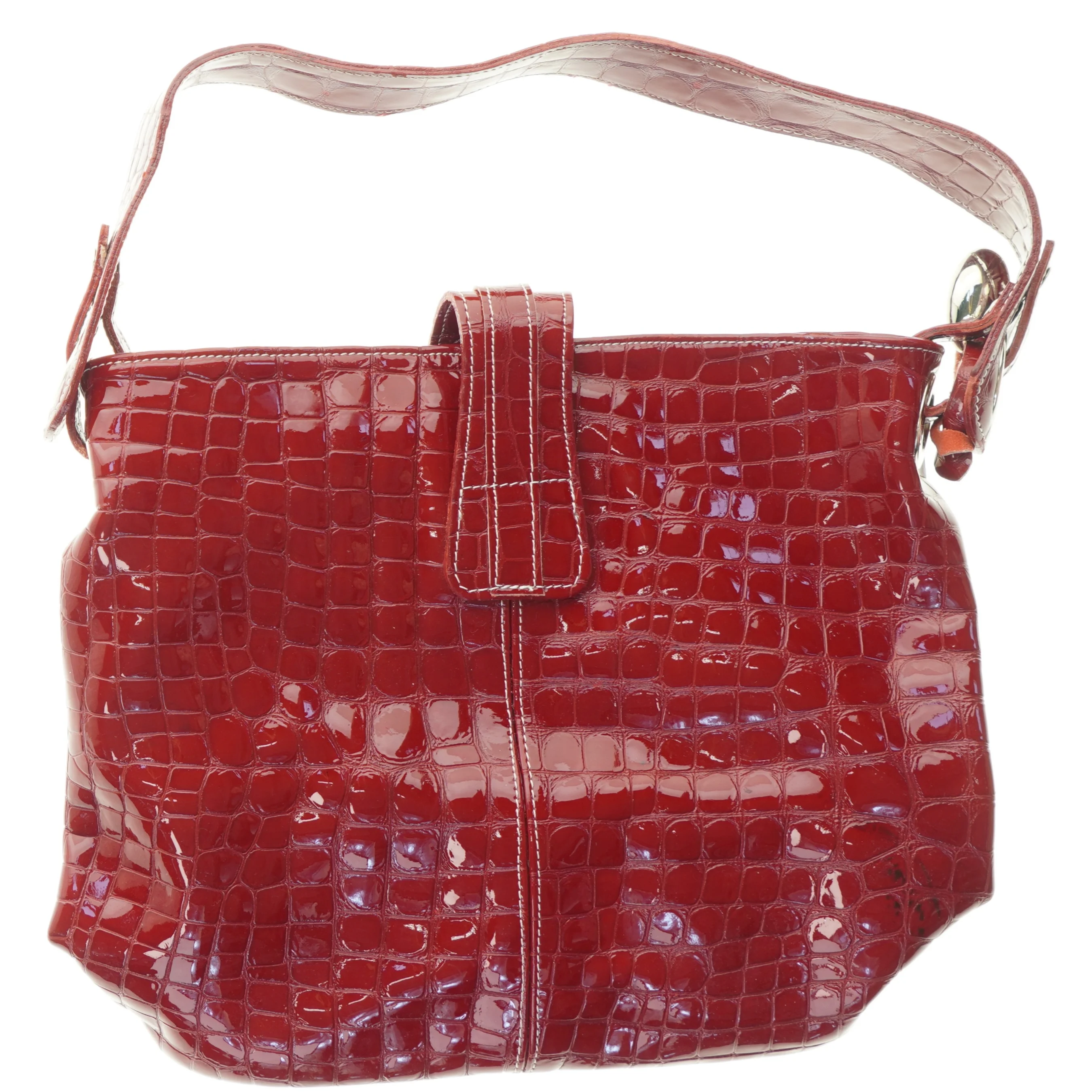 Rød skuldertaske (str. 33 x 27 cm)