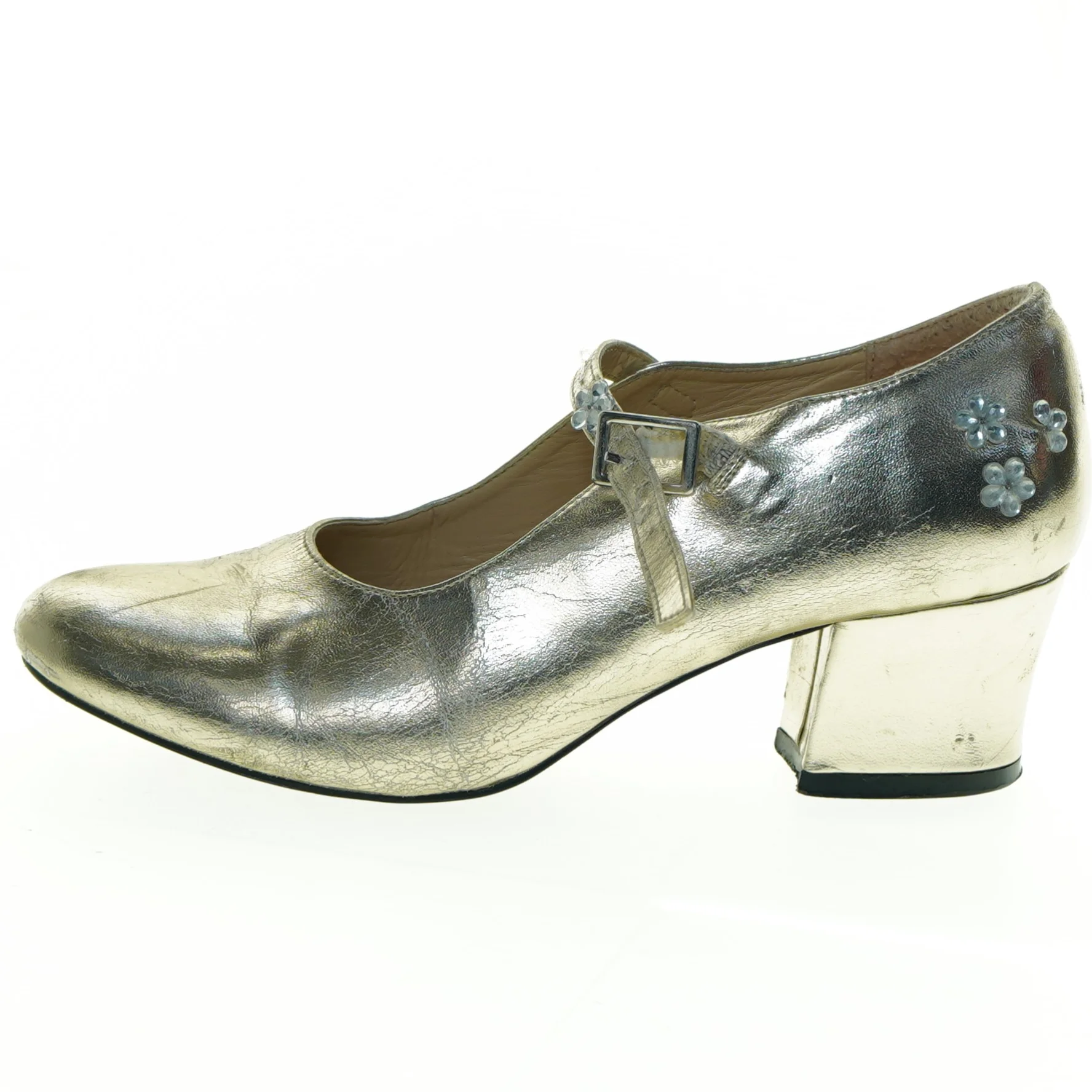 Guldsko med hæl fra Souza (str. 33)