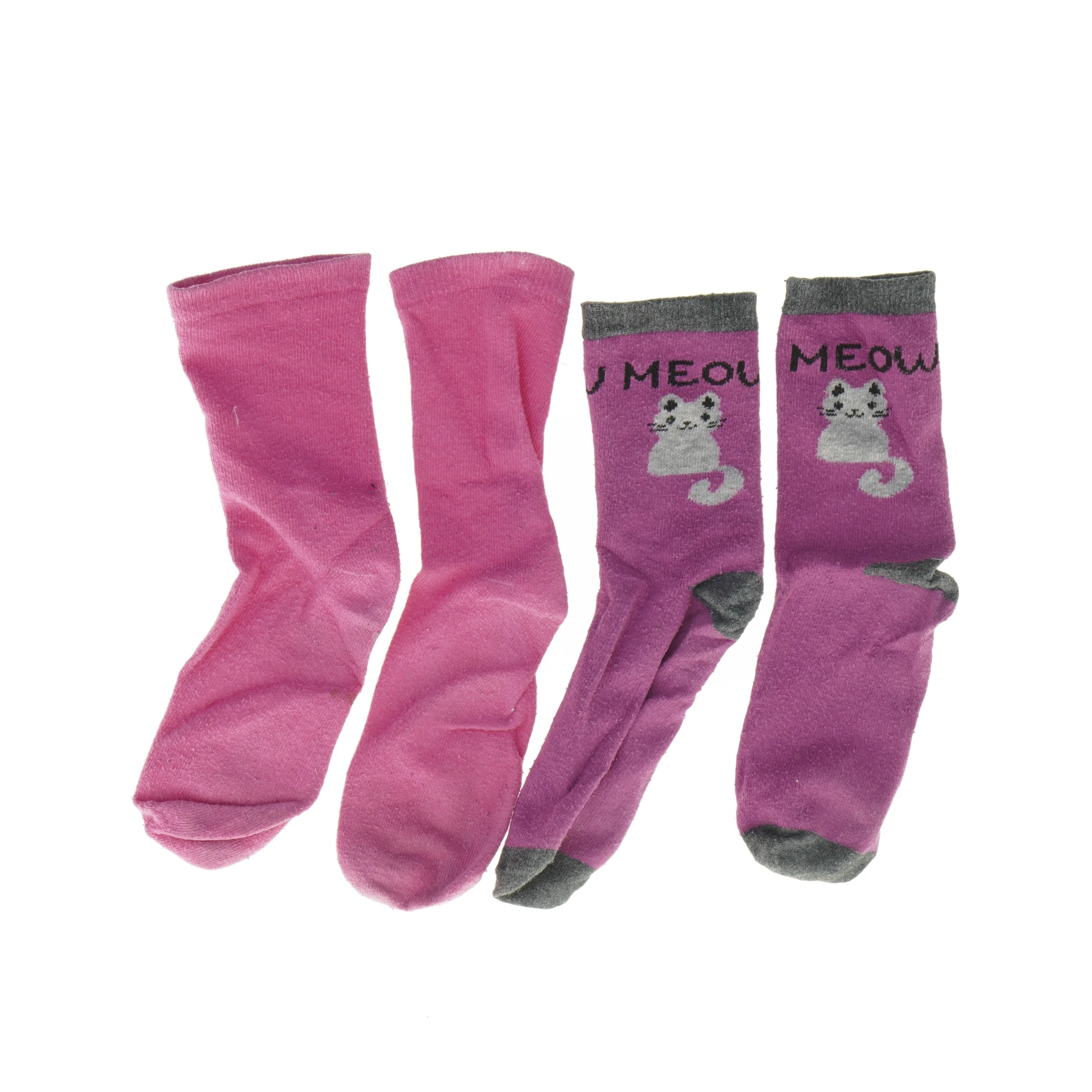 Pigesokker med kattemotiv str 25