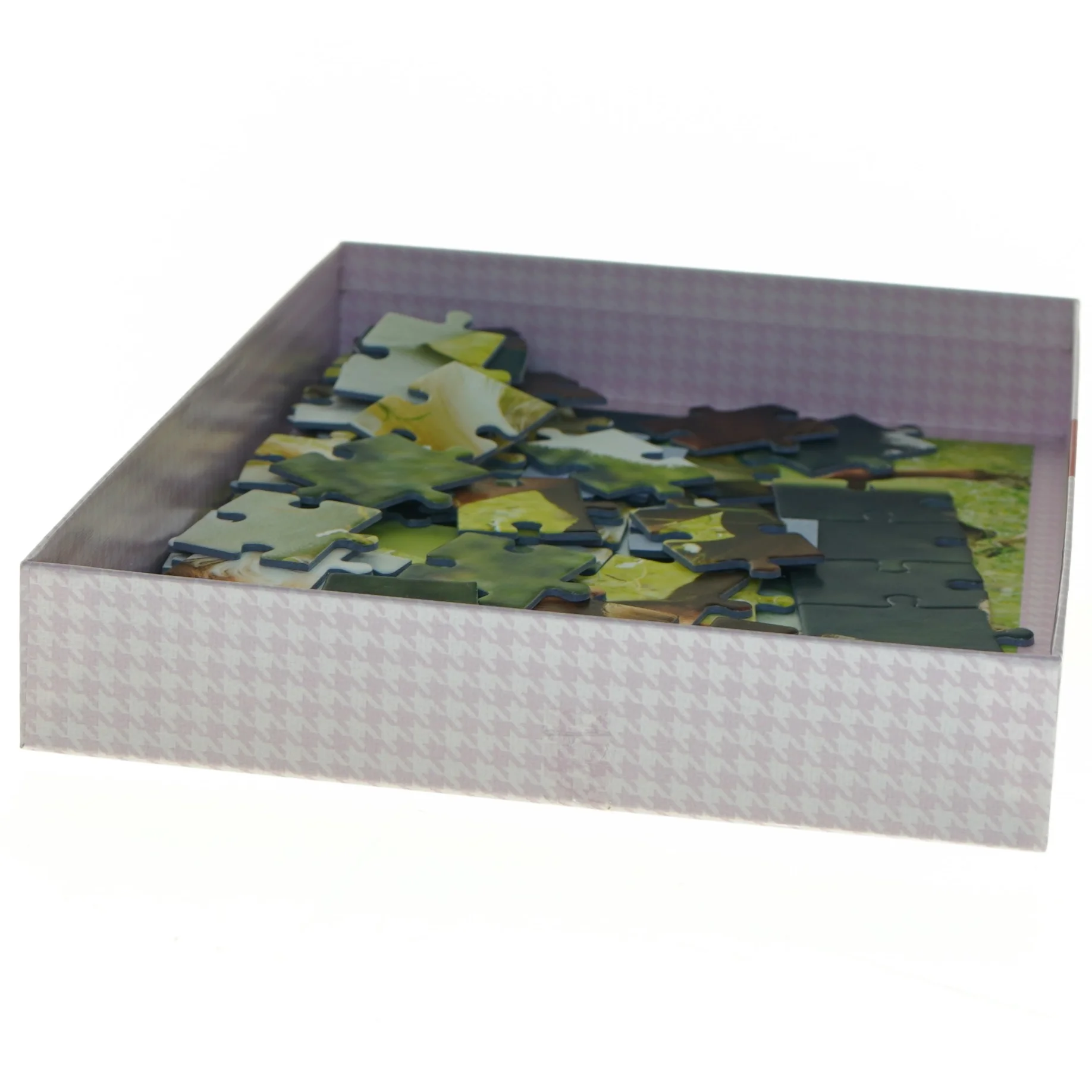 Puslespil med hestemotiv (str. 36 x, 24 cm)