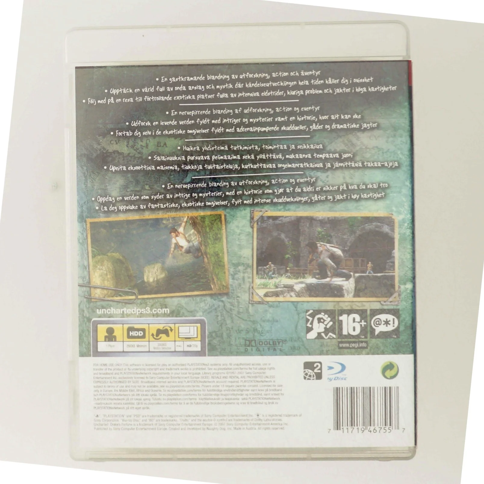 Uncharted: Drake's Fortune PS3 spil fra Sony